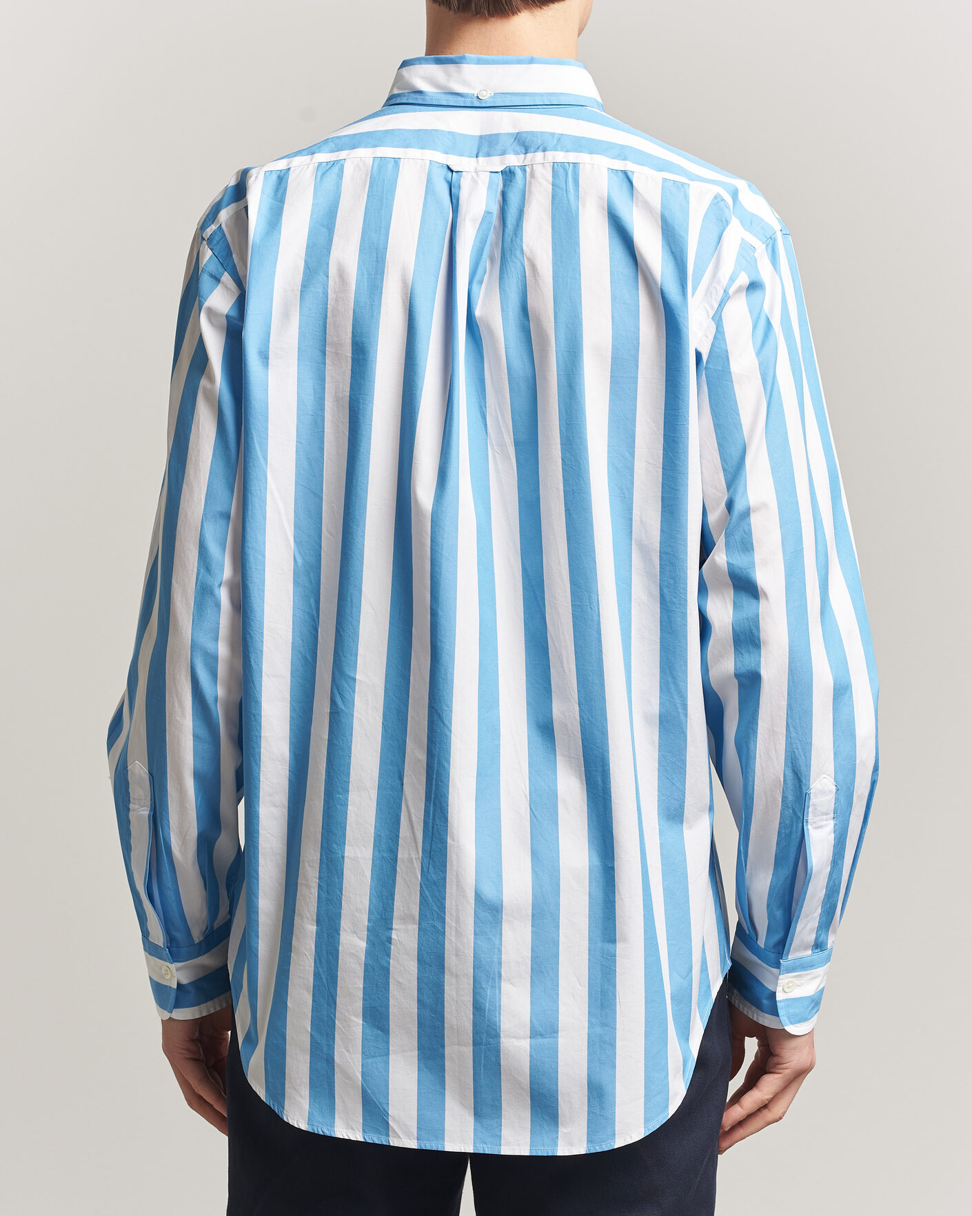Men | Shirts | Kamakura Shirts | Vintage Ivy Button Down Shirt Bold Blue Stripe