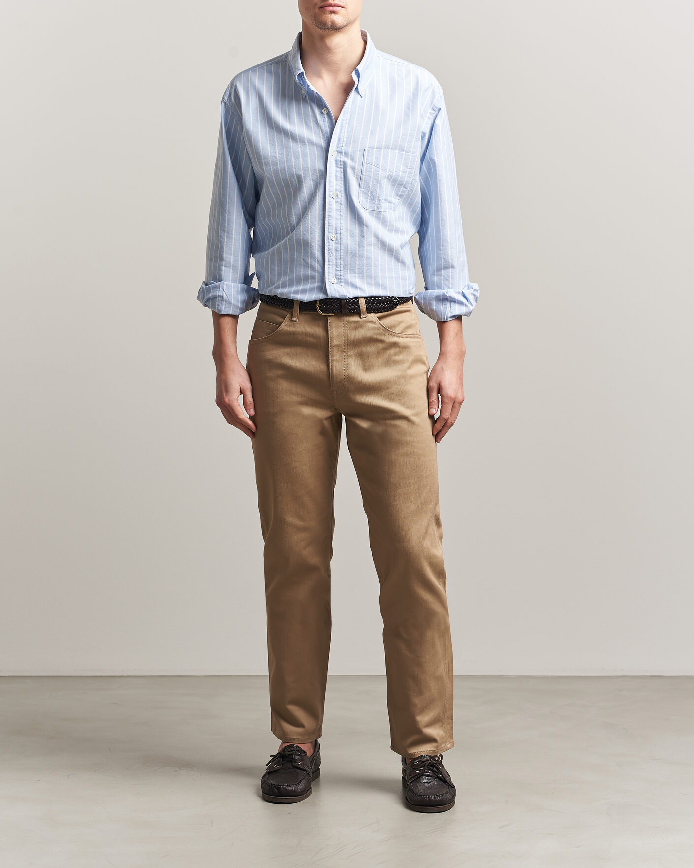 Men | Shirts | Kamakura Shirts | Vintage Ivy Oxford BD Shirt Blue Blazer Stripe