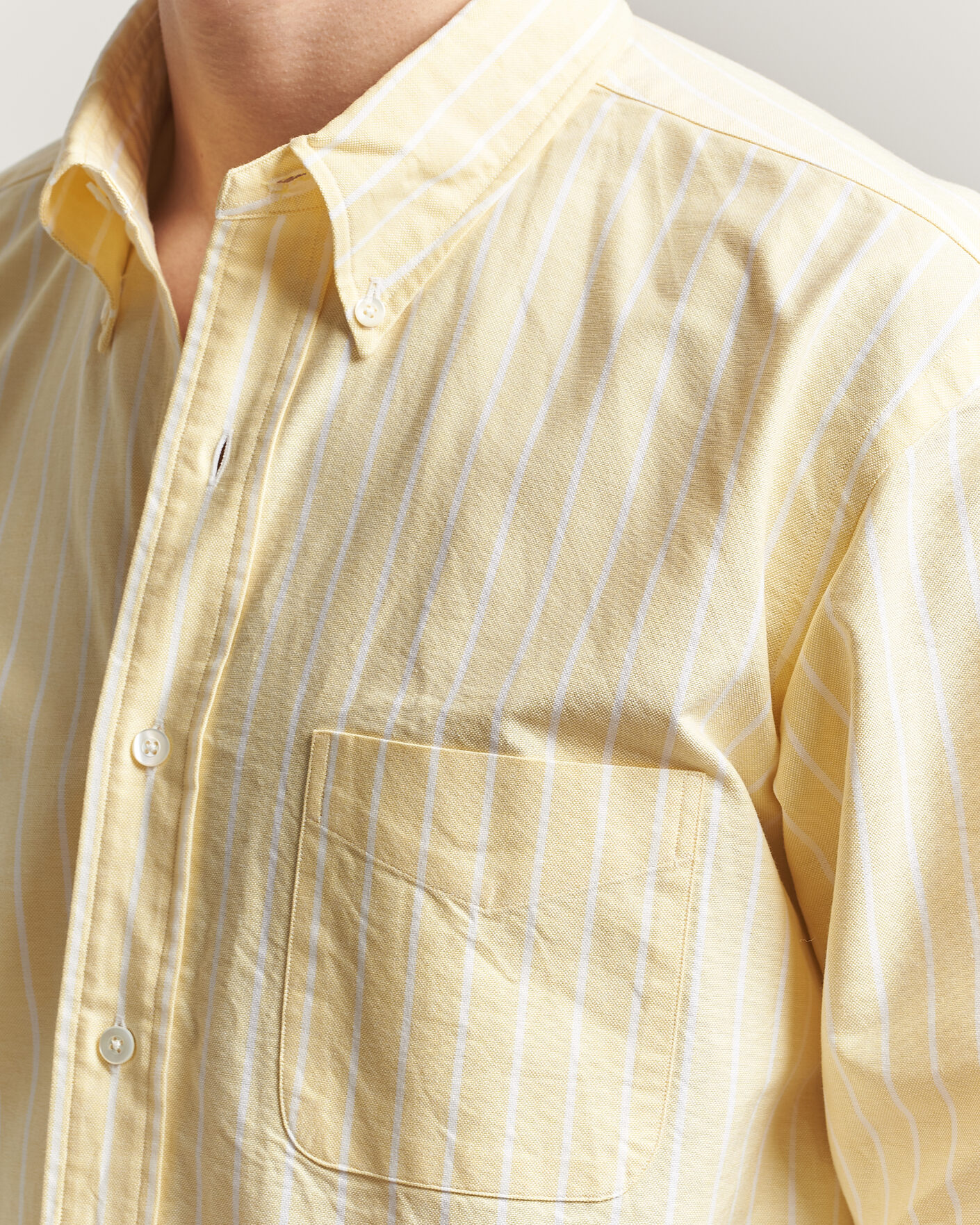 Men | Shirts | Kamakura Shirts | Vintage Ivy Oxford BD Shirt Yellow Blazer Stripe