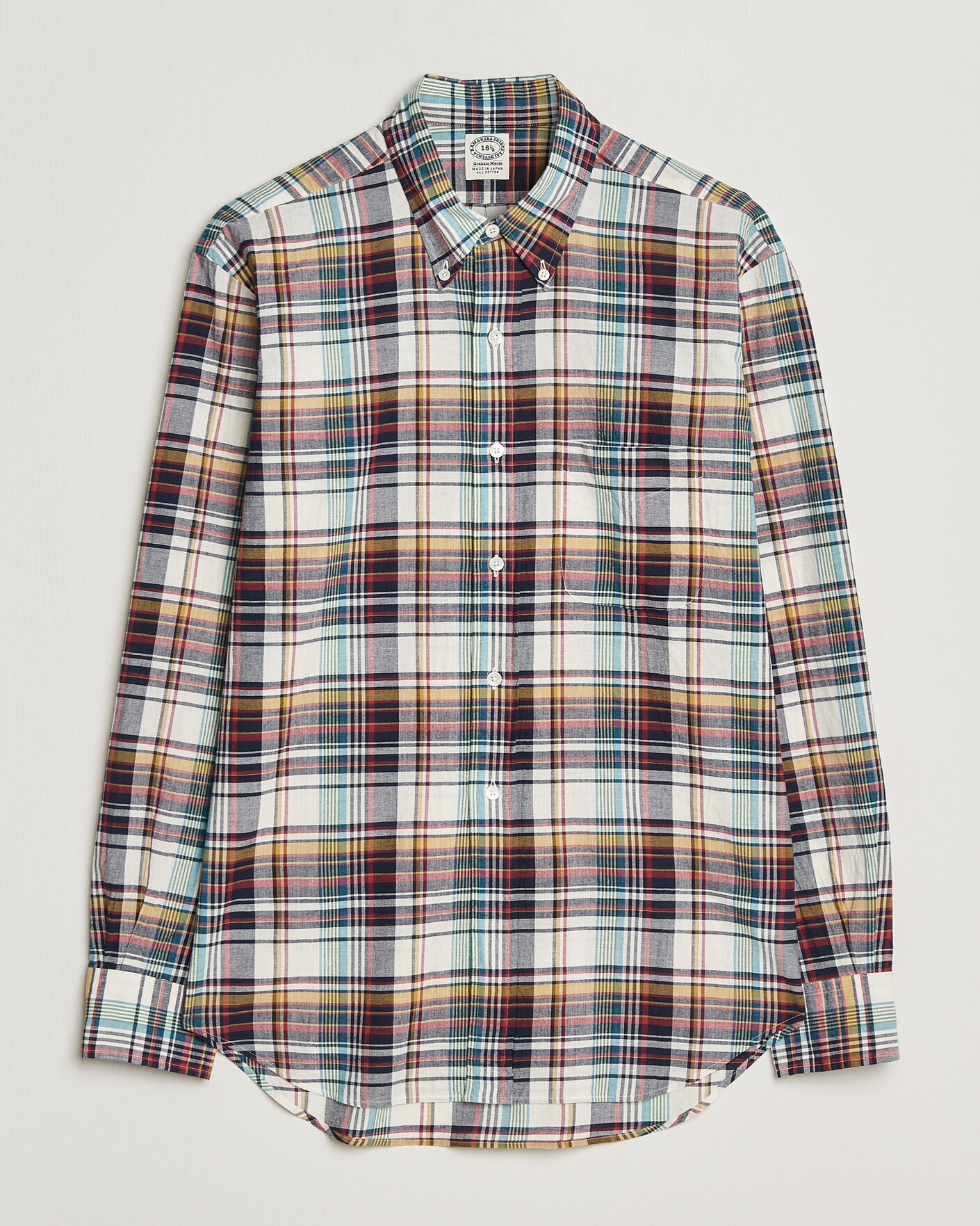 Kamakura Shirts Vintage Ivy Button Down Shirt Yellow Madras at