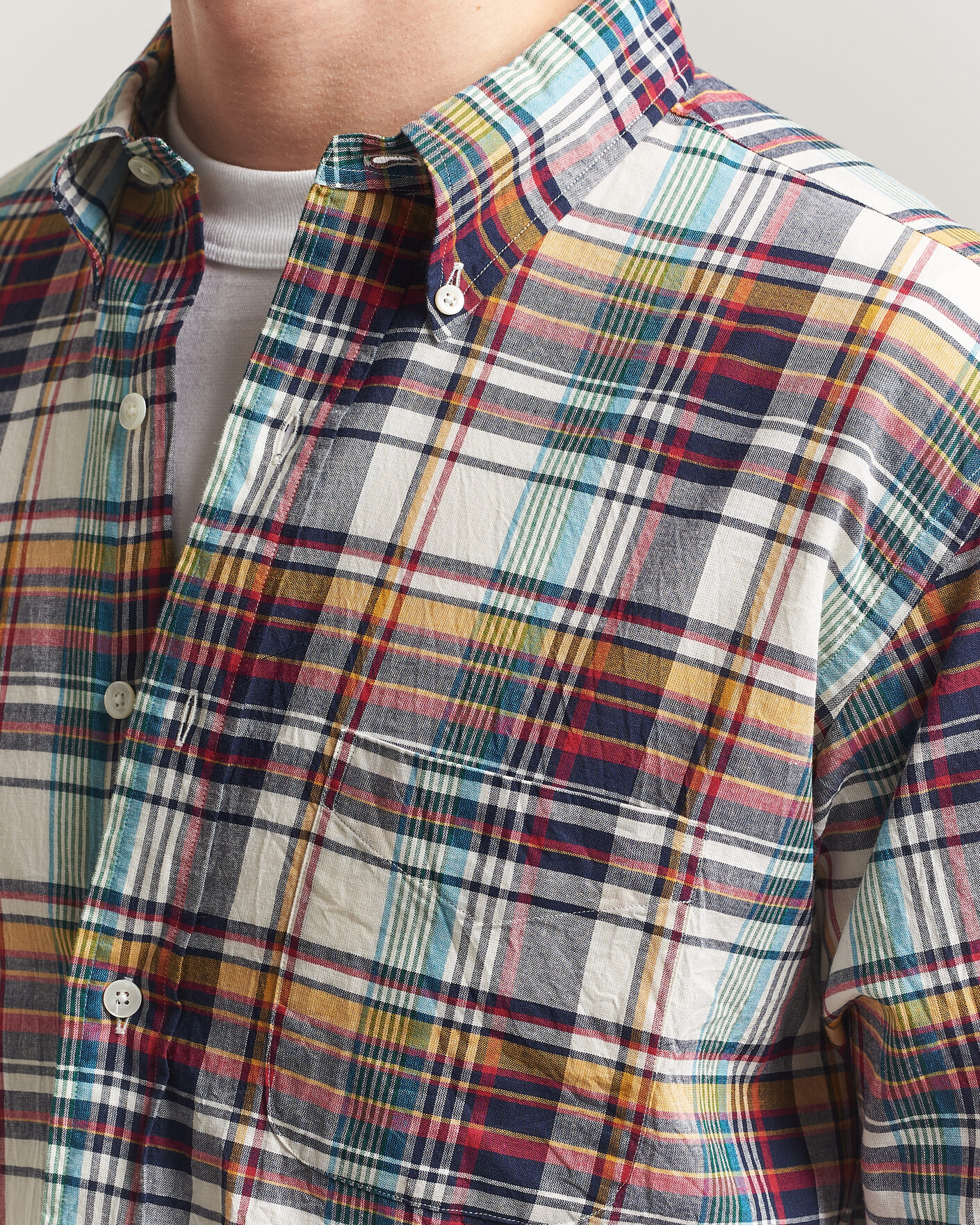 Men | Shirts | Kamakura Shirts | Vintage Ivy Button Down Shirt Yellow Madras