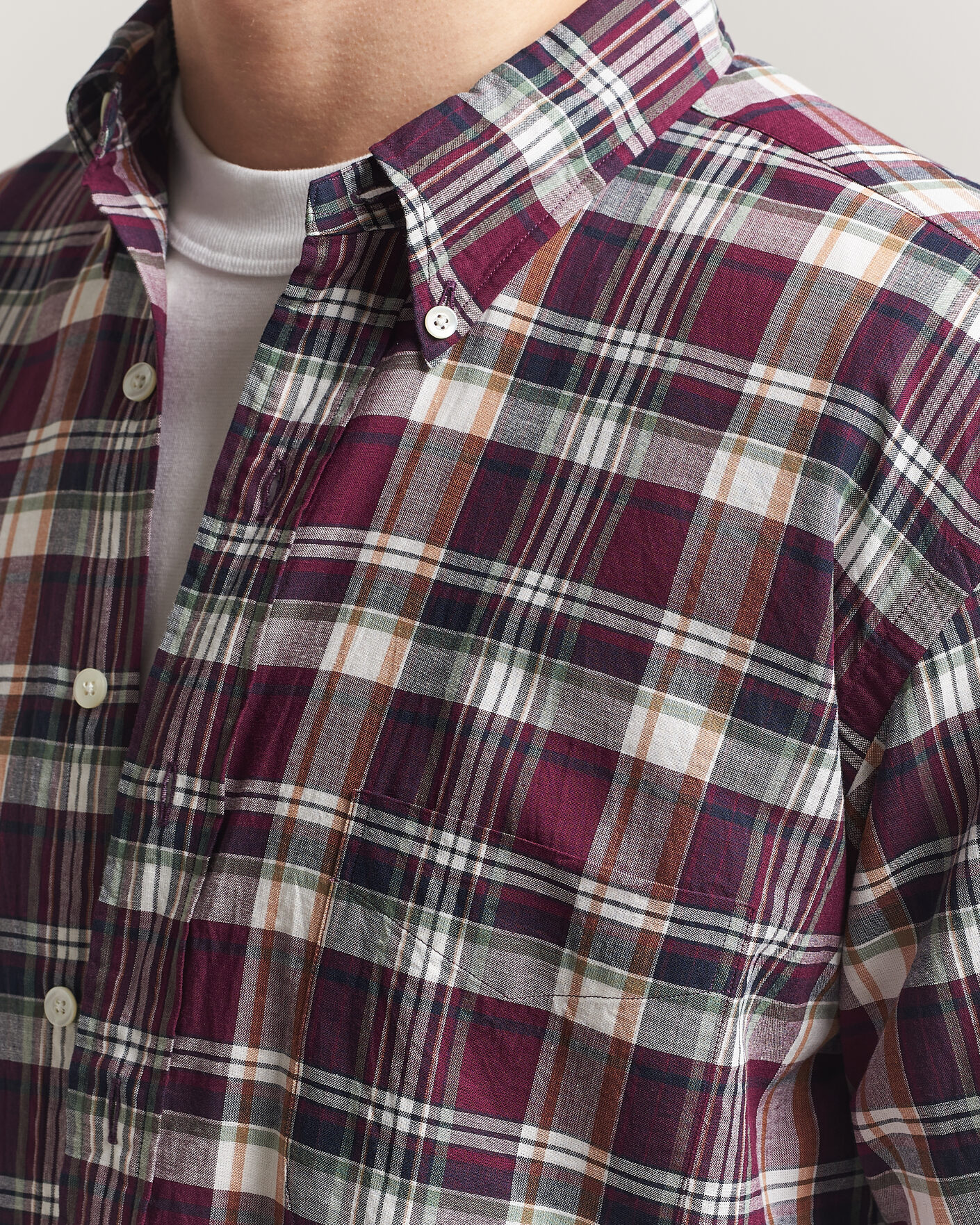 Men | Shirts | Kamakura Shirts | Vintage Ivy Button Down Shirt Red Madras