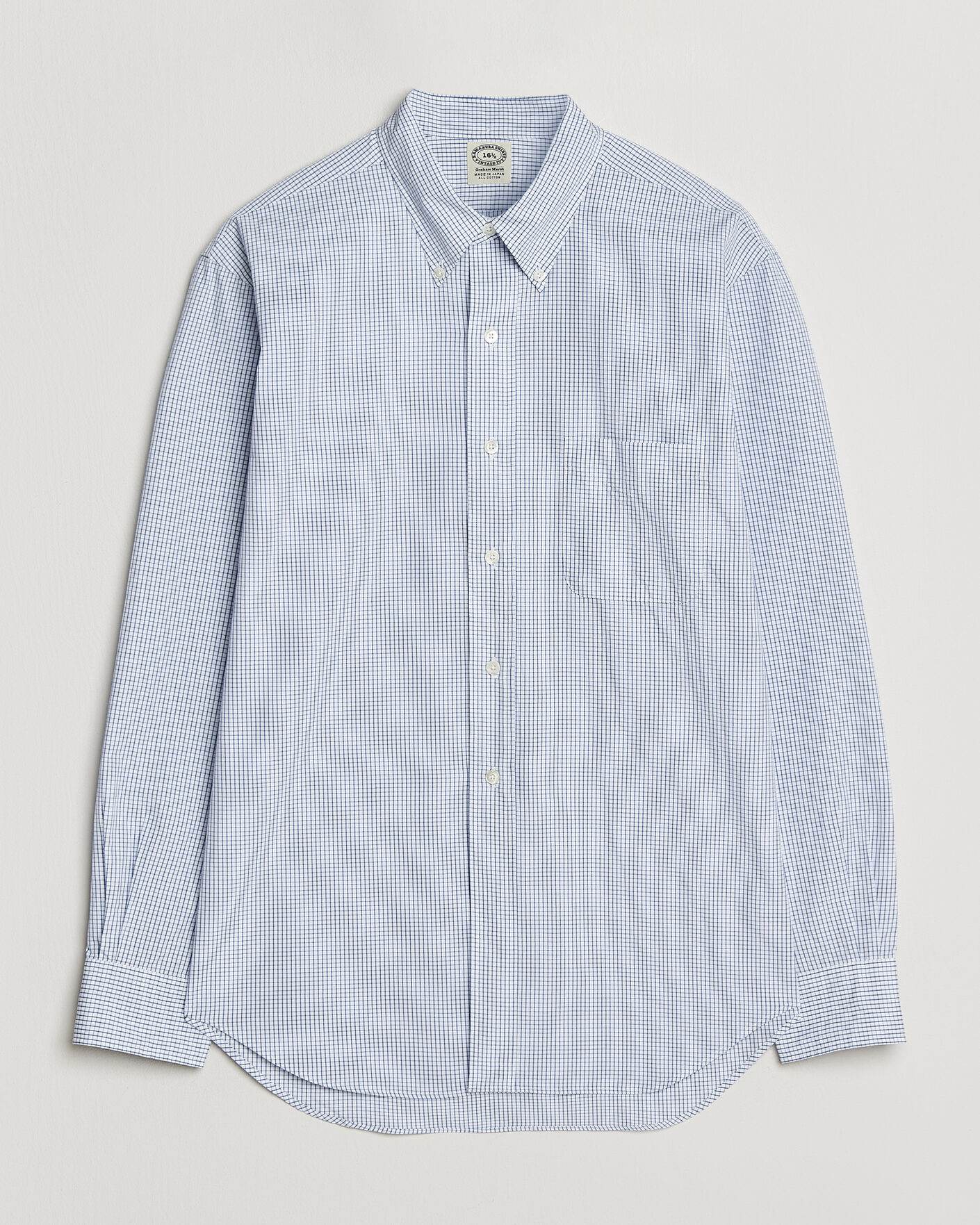 Men | Shirts | Kamakura Shirts | Vintage Ivy Button Down Shirt Blue Check