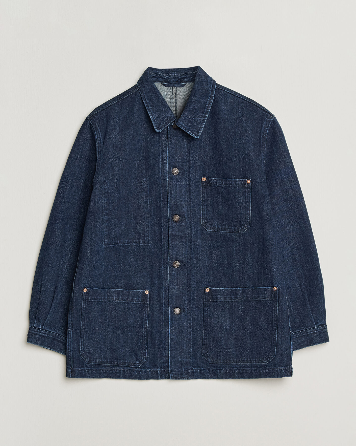 Men | Coats & Jackets | Kamakura Shirts | French Work Jacket Dark Denim