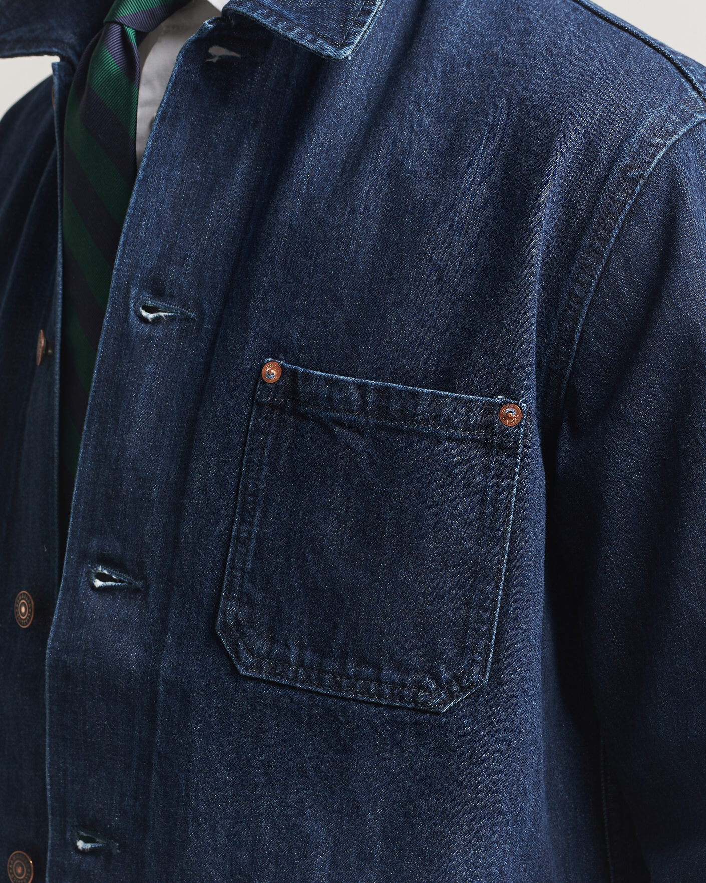 Men | Coats & Jackets | Kamakura Shirts | French Work Jacket Dark Denim