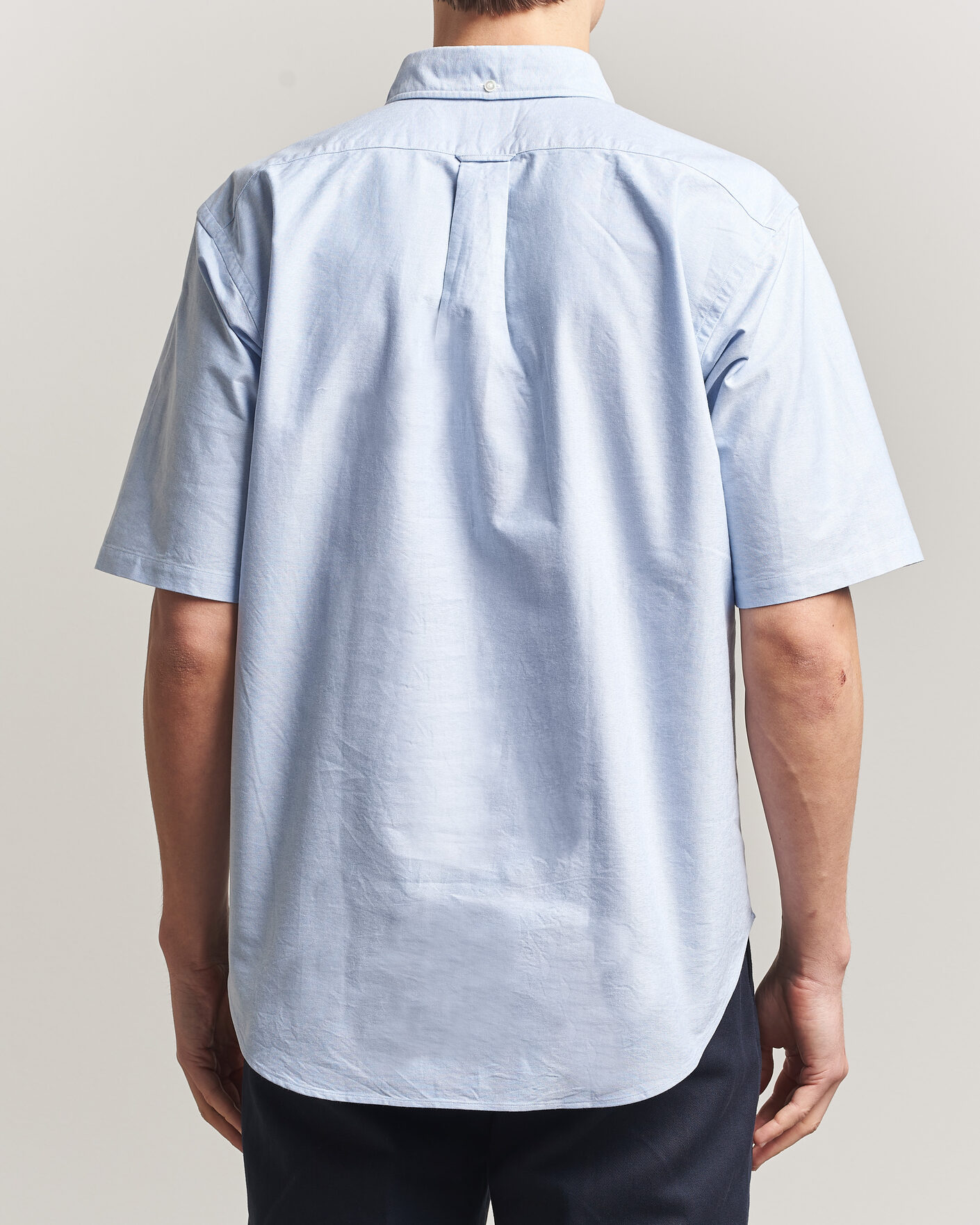 Men | Shirts | Kamakura Shirts | Vintage Ivy Half Sleeve Oxford Popover Light Blue