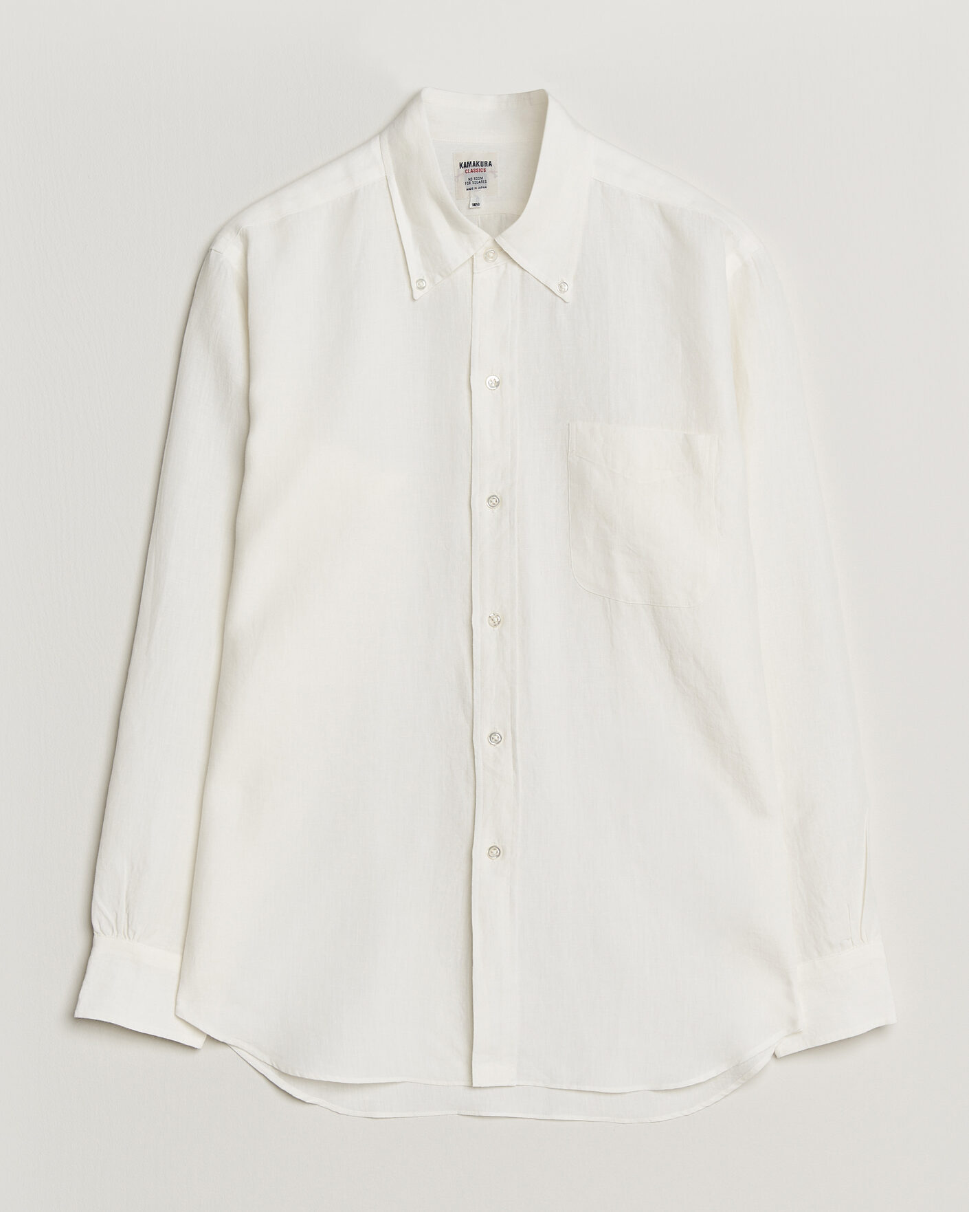 Men | Shirts | Kamakura Shirts | Linen Ametora Shirt White