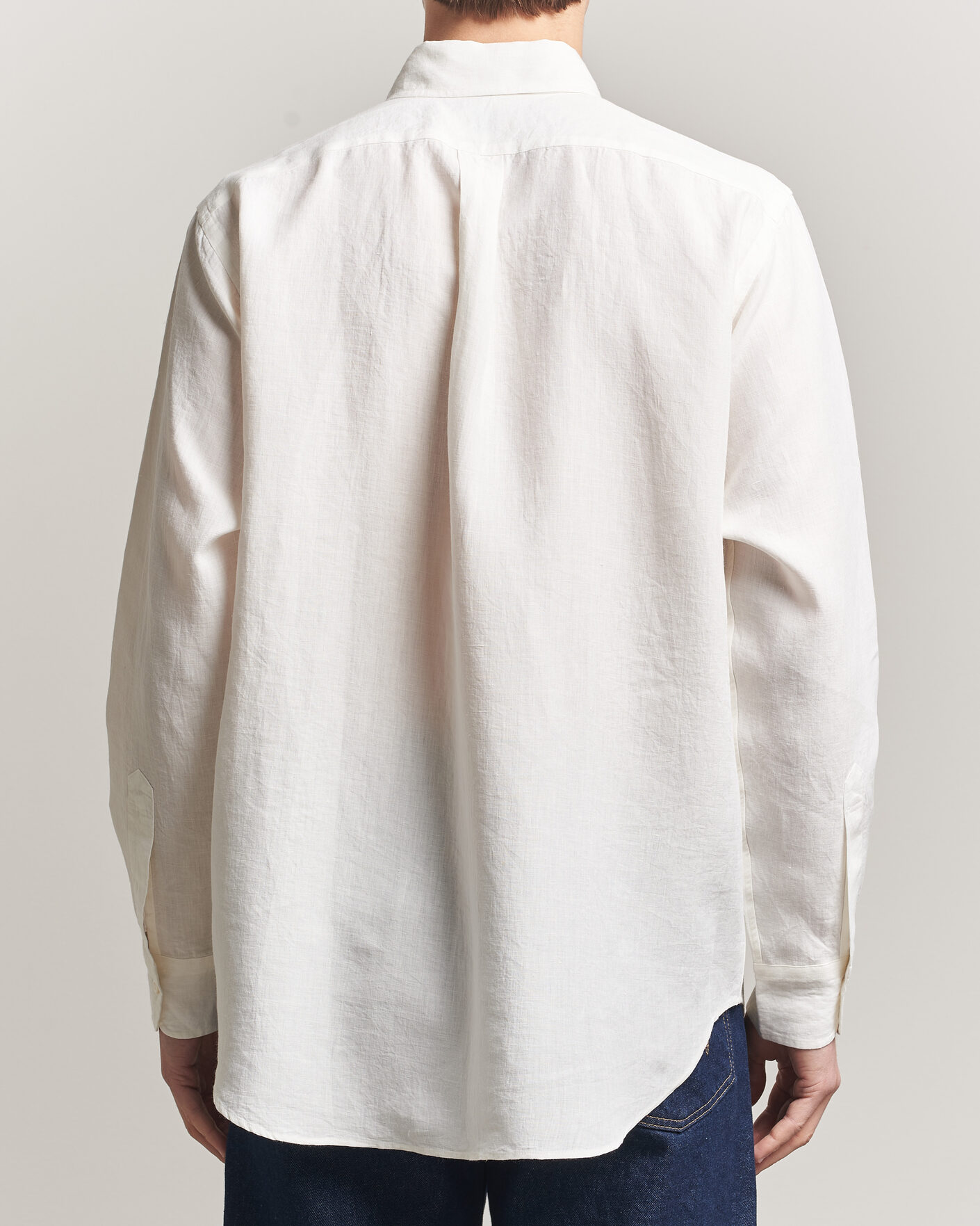 Men | Shirts | Kamakura Shirts | Linen Ametora Shirt White