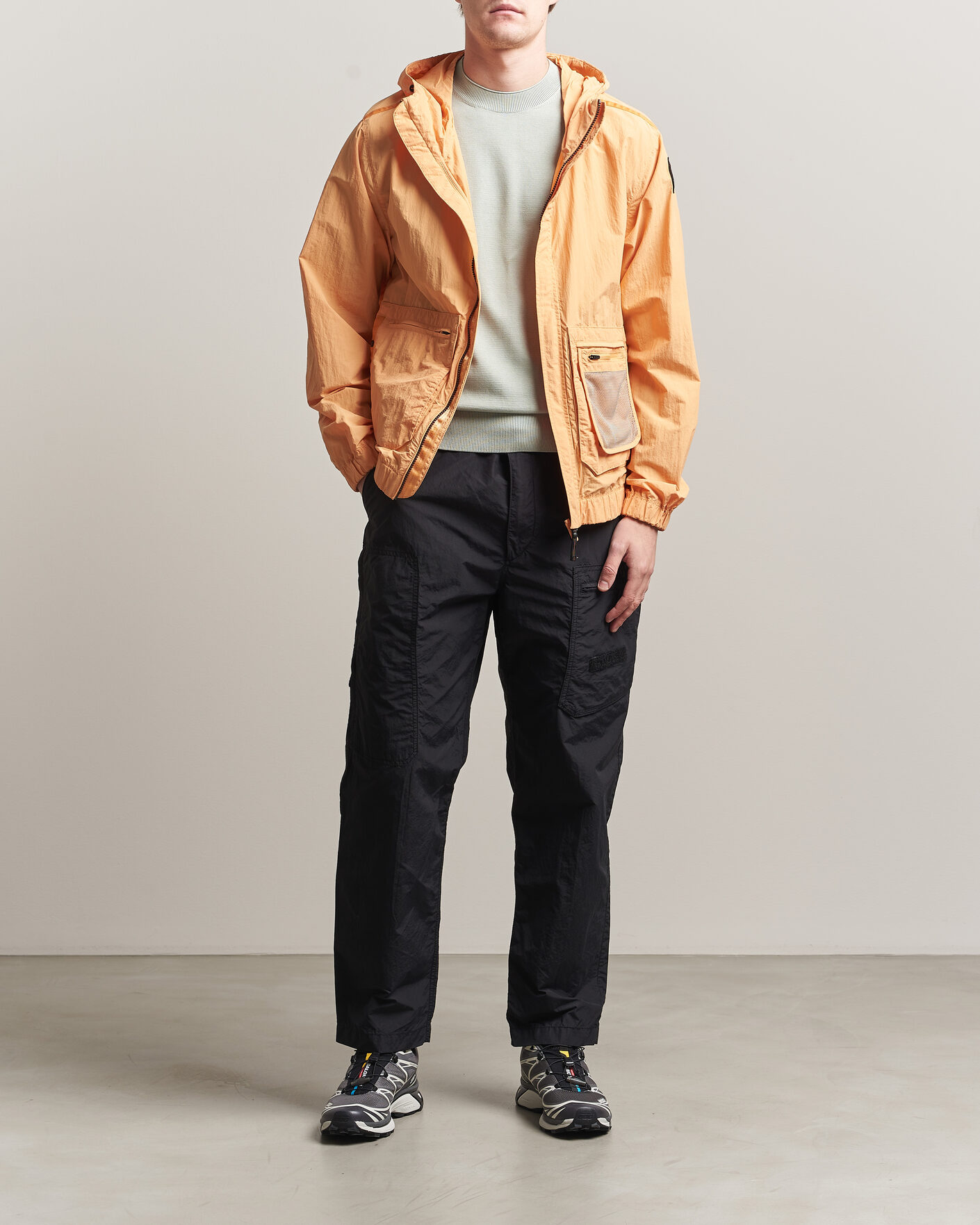 Men | Coats & Jackets | Parajumpers | Rube Smash Peached Nylon Hooded Jacket Apricot Nectar