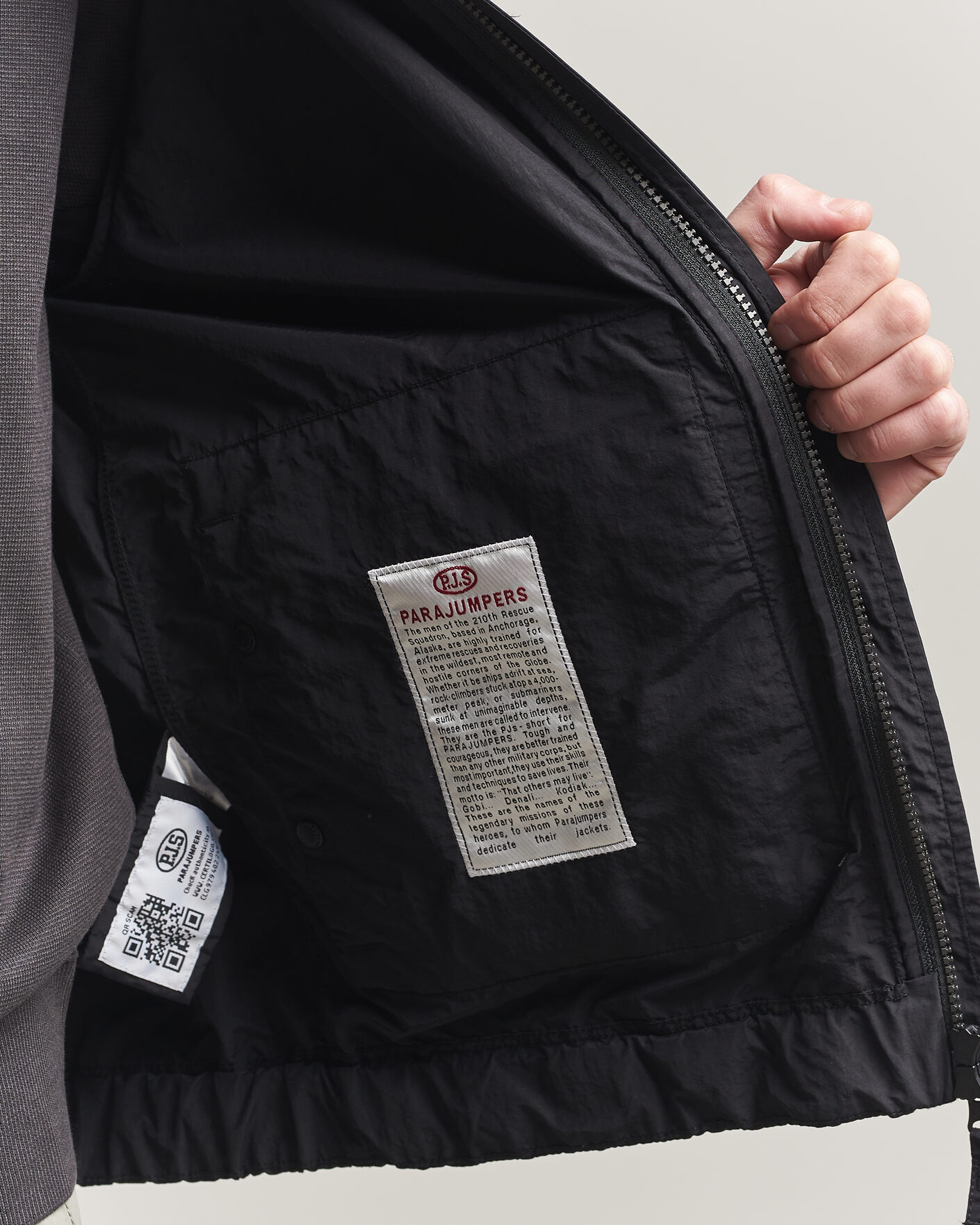 Parajumpers Rube Smash Peached Nylon Hooded Jacket Black at