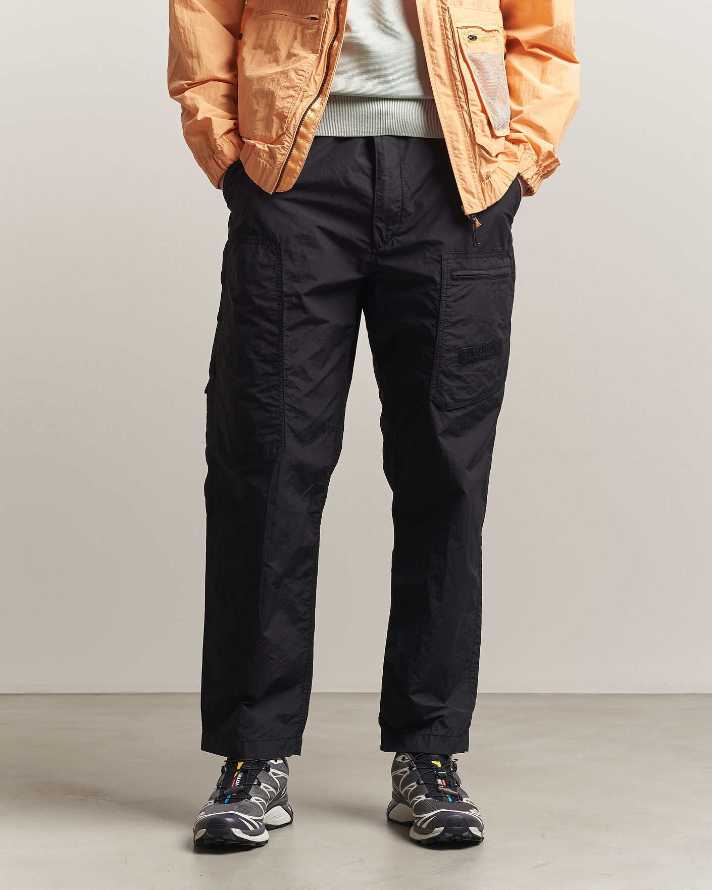 Men | Trousers | Parajumpers | Lovel Smash Peached Nylon Pants Black