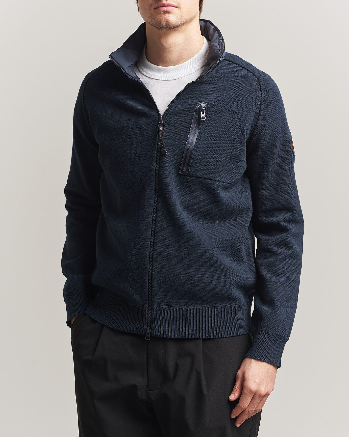 Men | Coats & Jackets | Parajumpers | Bargany Rescue Knitted Hybrid Jacket Ink Blue