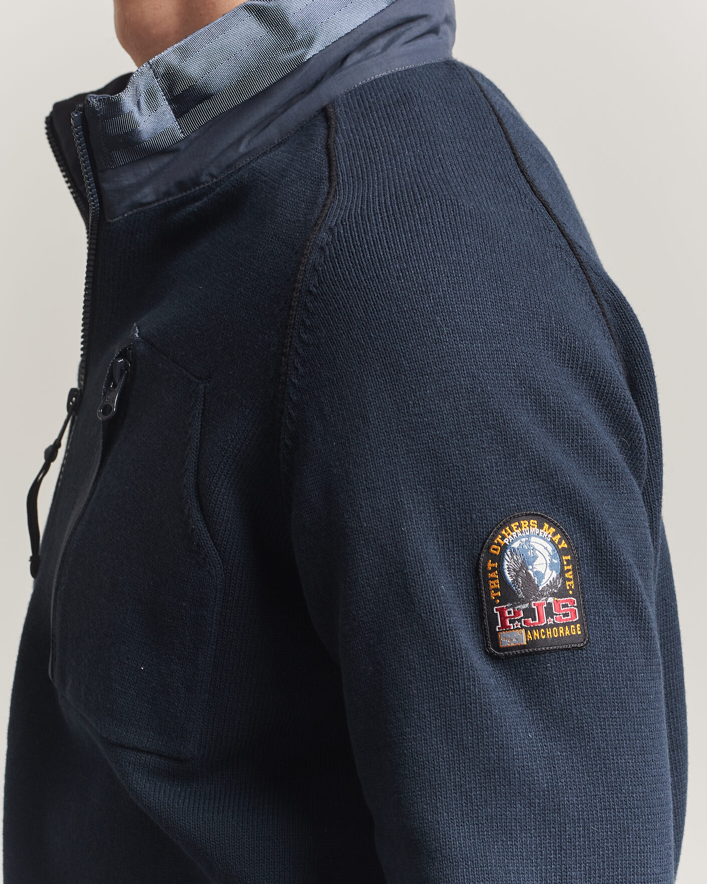 Men | Coats & Jackets | Parajumpers | Bargany Rescue Knitted Hybrid Jacket Ink Blue