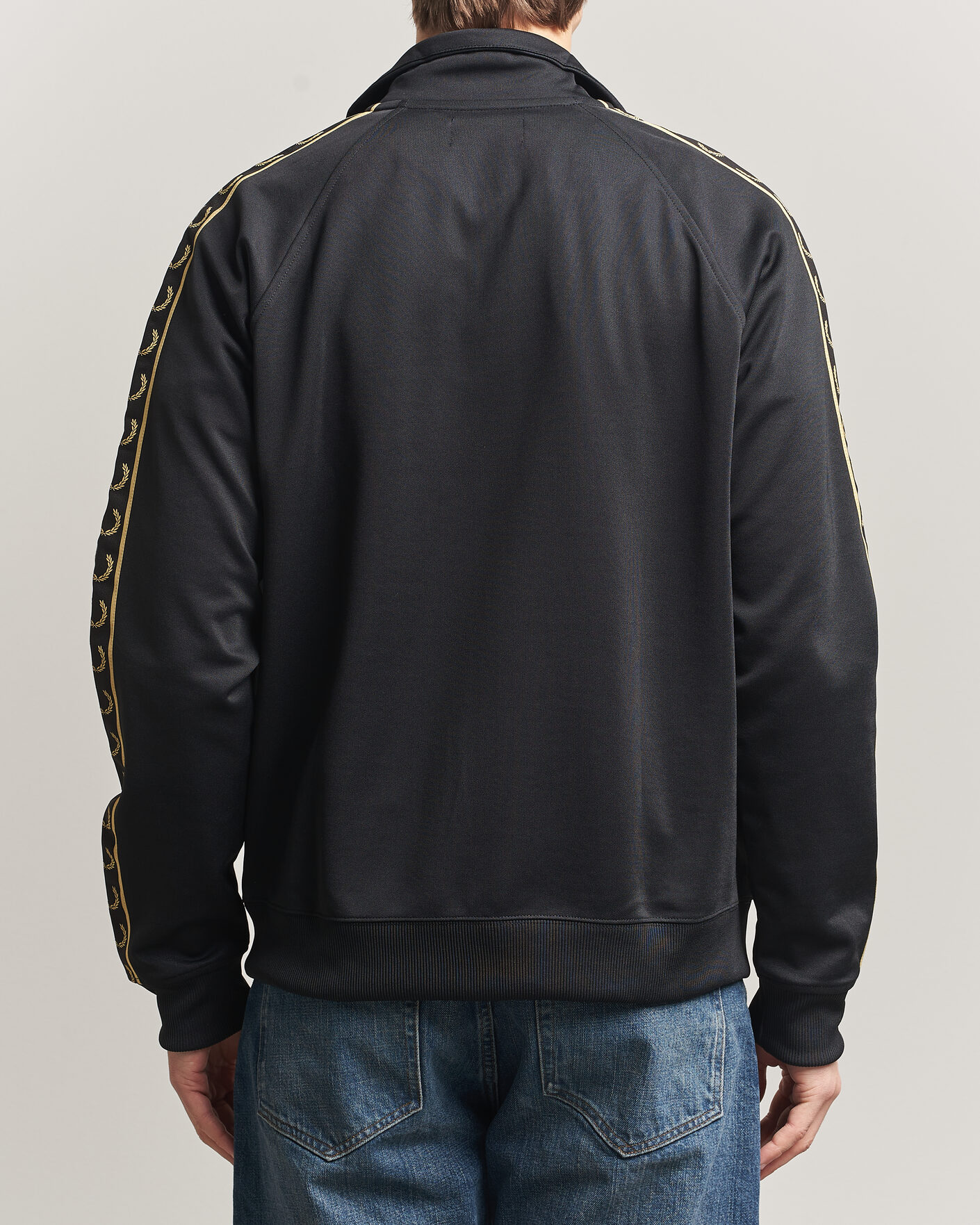 Men | Sweaters & Knitwear | Fred Perry | Taped Track Jacket Black