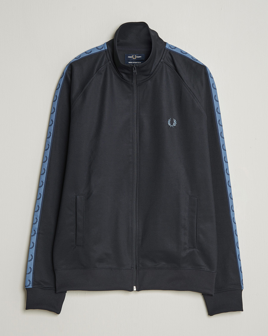 Fred Perry Taped Track Jacket Navy at CareOfCarl.com