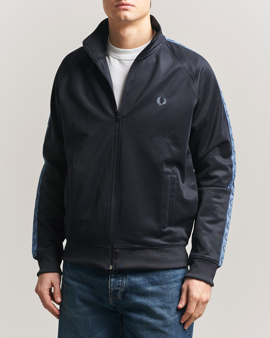 Fred Perry Taped Track Jacket Navy at CareOfCarl.com
