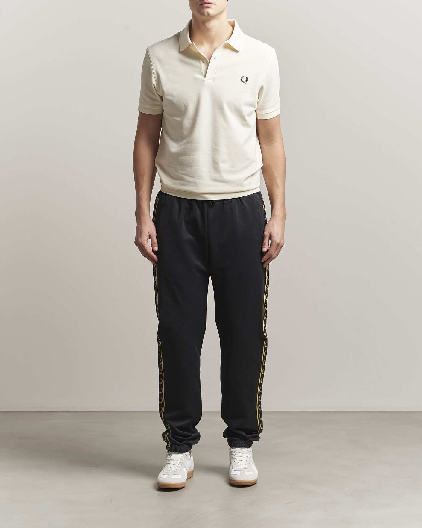 Men | Trousers | Fred Perry | Taped Track Pants Black