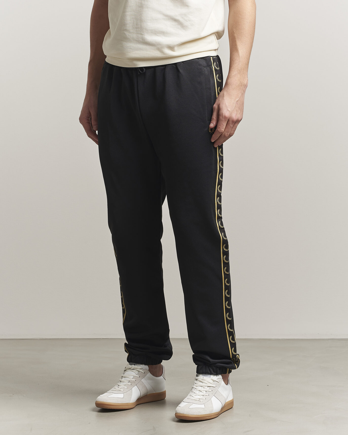 Men | Trousers | Fred Perry | Taped Track Pants Black