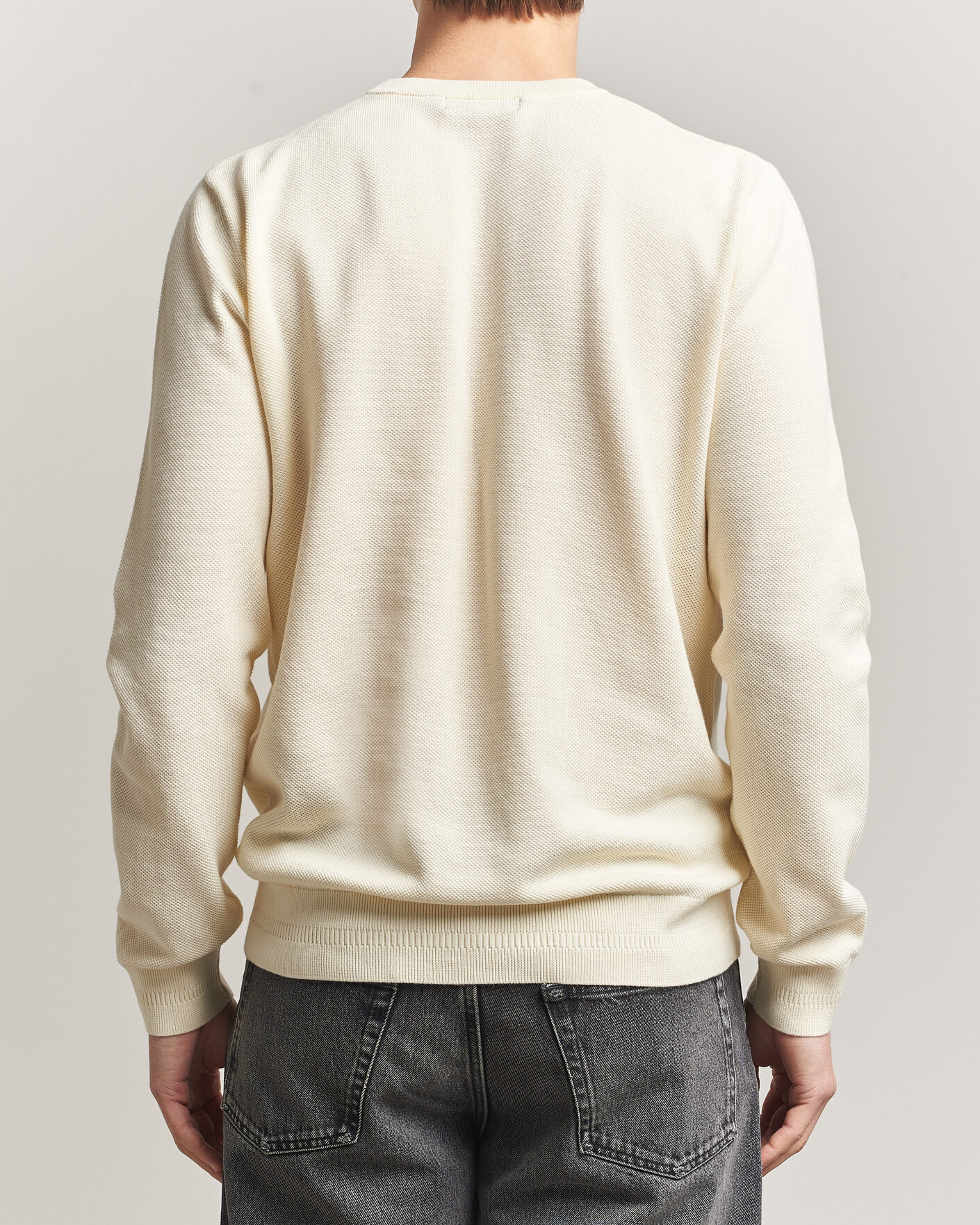 Men | Sweaters & Knitwear | Fred Perry | Piqué Stitched Sweater Ecru