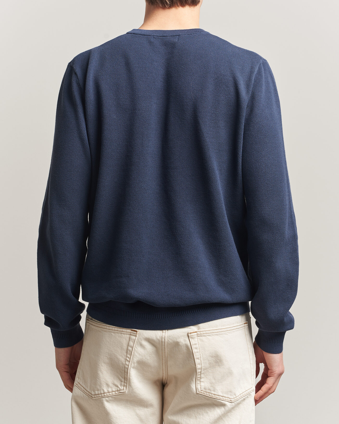 Men | Sweaters & Knitwear | Fred Perry | Piqué Stitched Sweater Dark Airforce