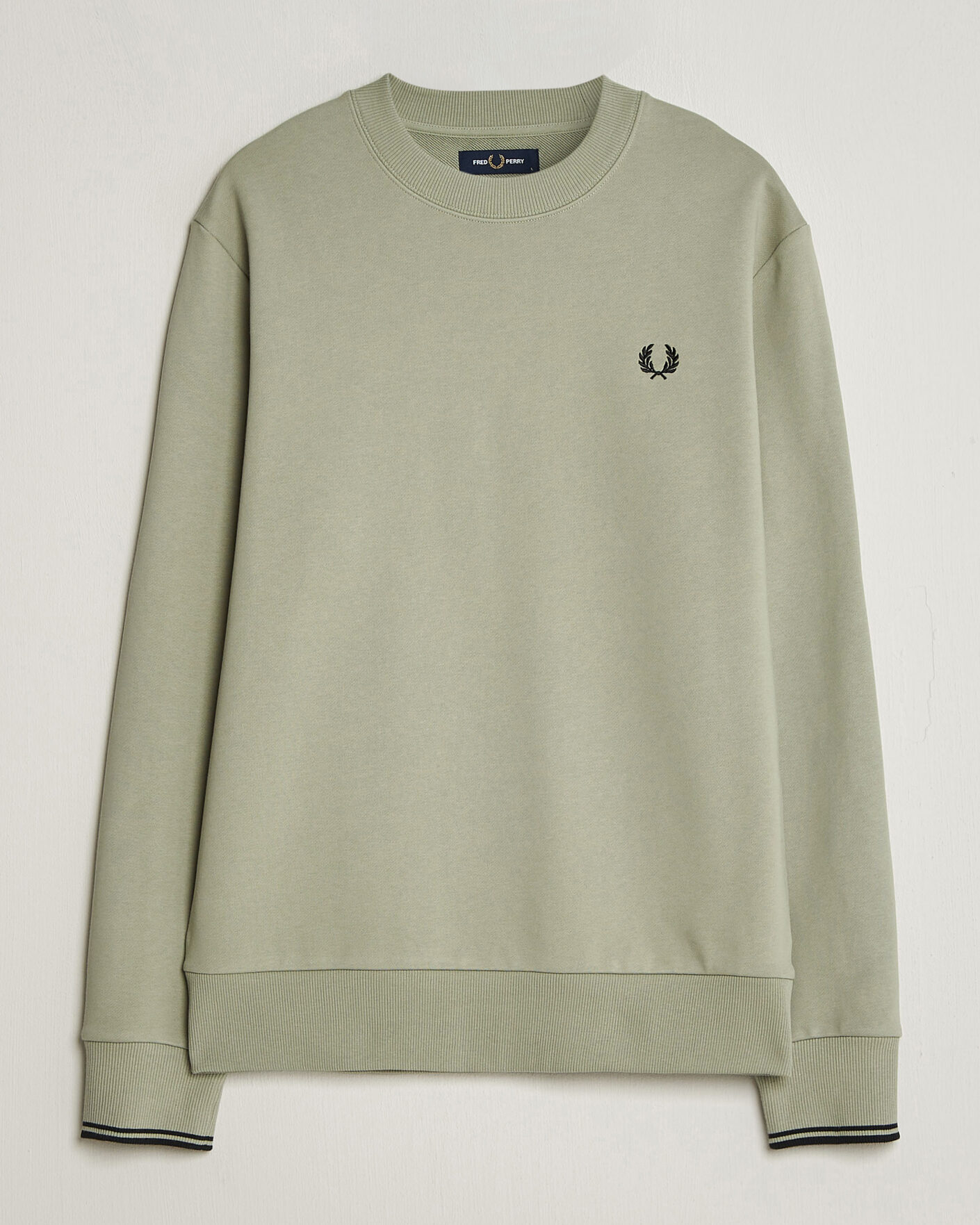 Men | Sweaters & Knitwear | Fred Perry | Crew Neck Sweatshirt Seagrass Green