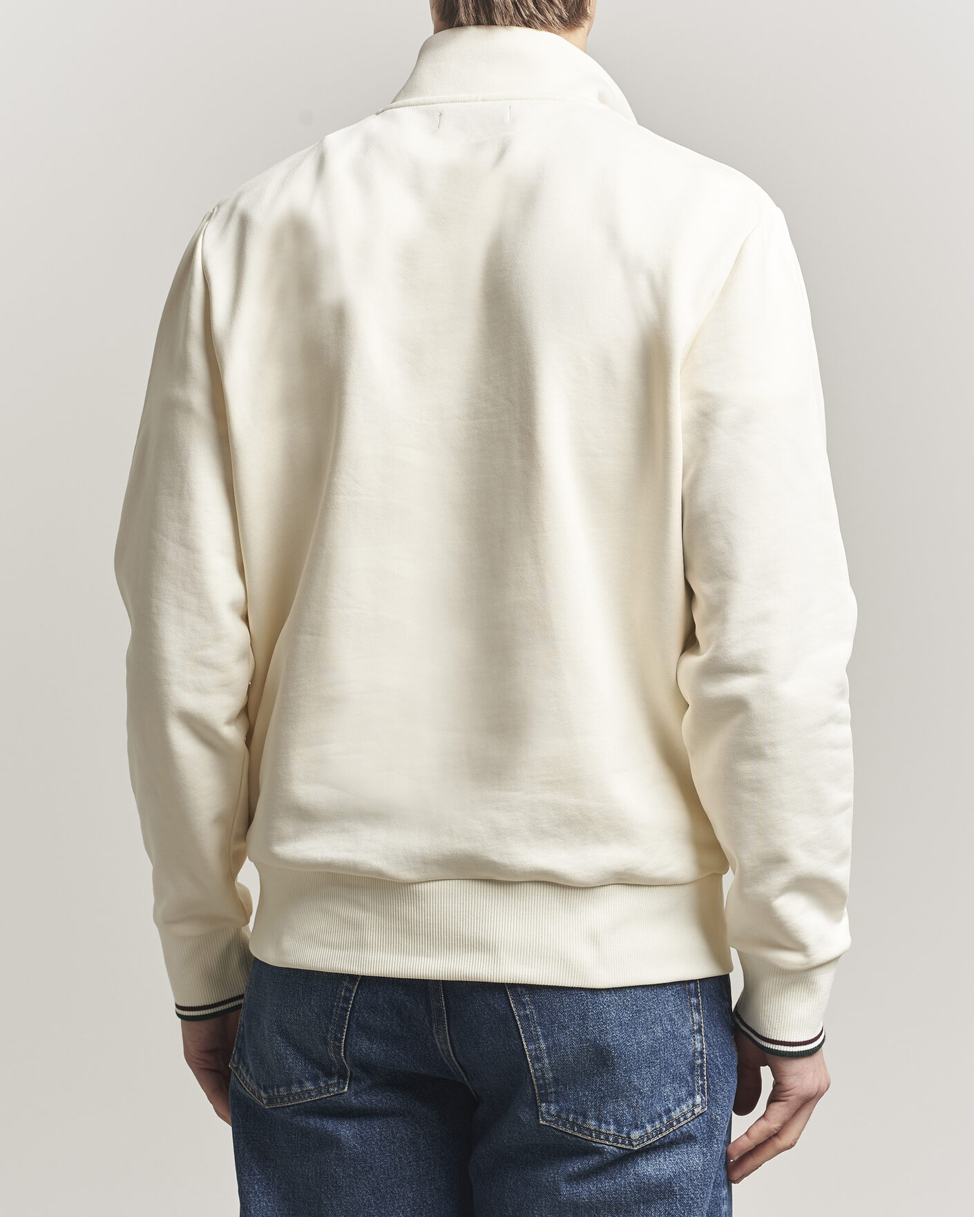 Men | Sweaters & Knitwear | Fred Perry | Half Zip Sweatshirt Ecru