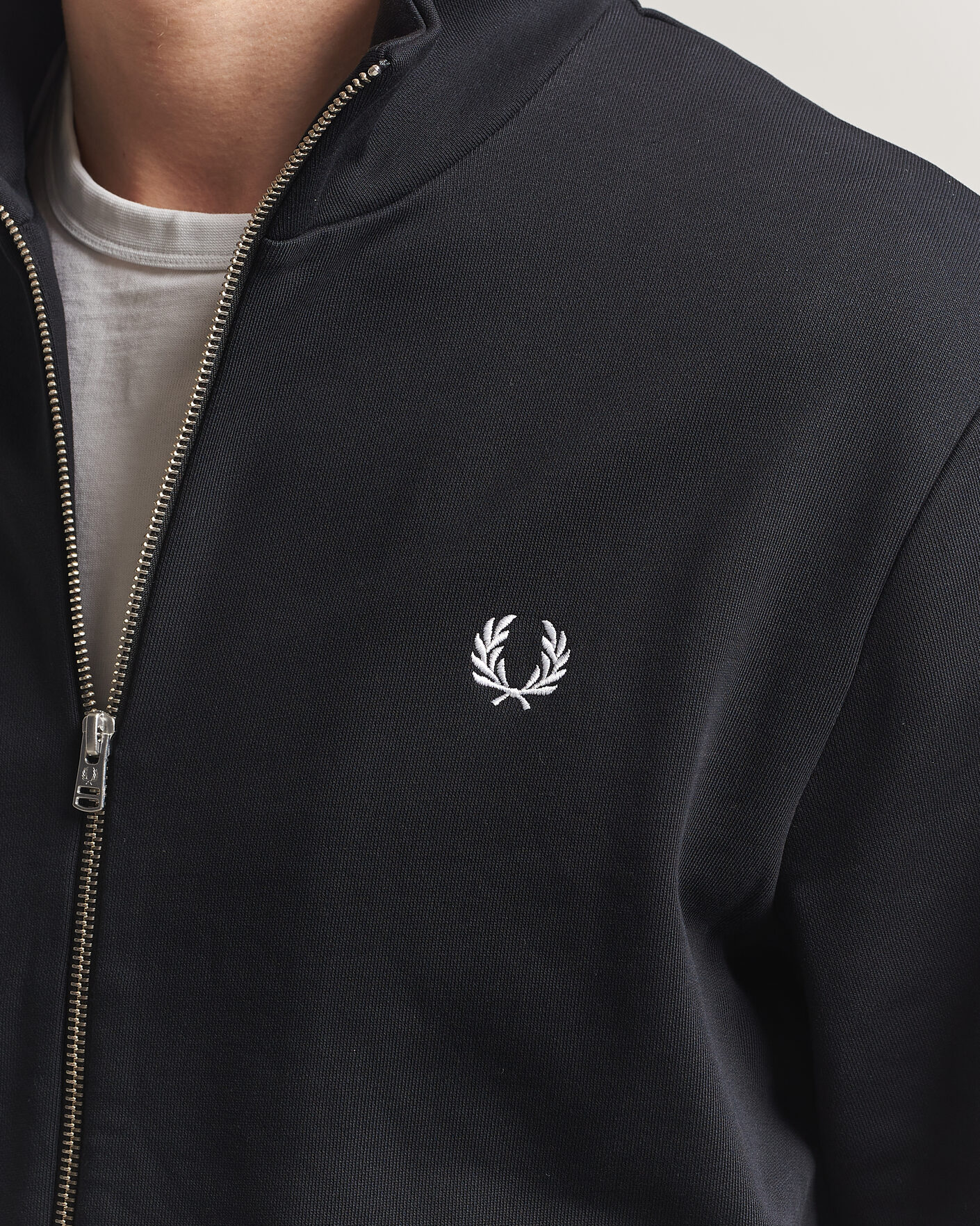 Men | Sweaters & Knitwear | Fred Perry | Full Zip Sweatshirt Black