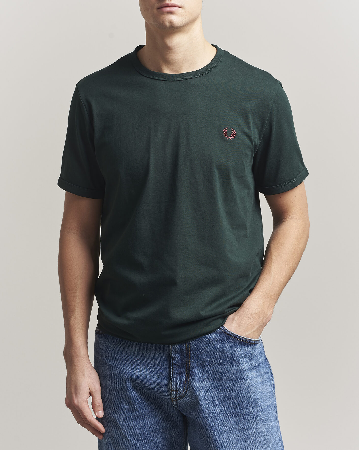 Men | T-Shirts | Fred Perry | Ringer T-Shirt Grassroots Green