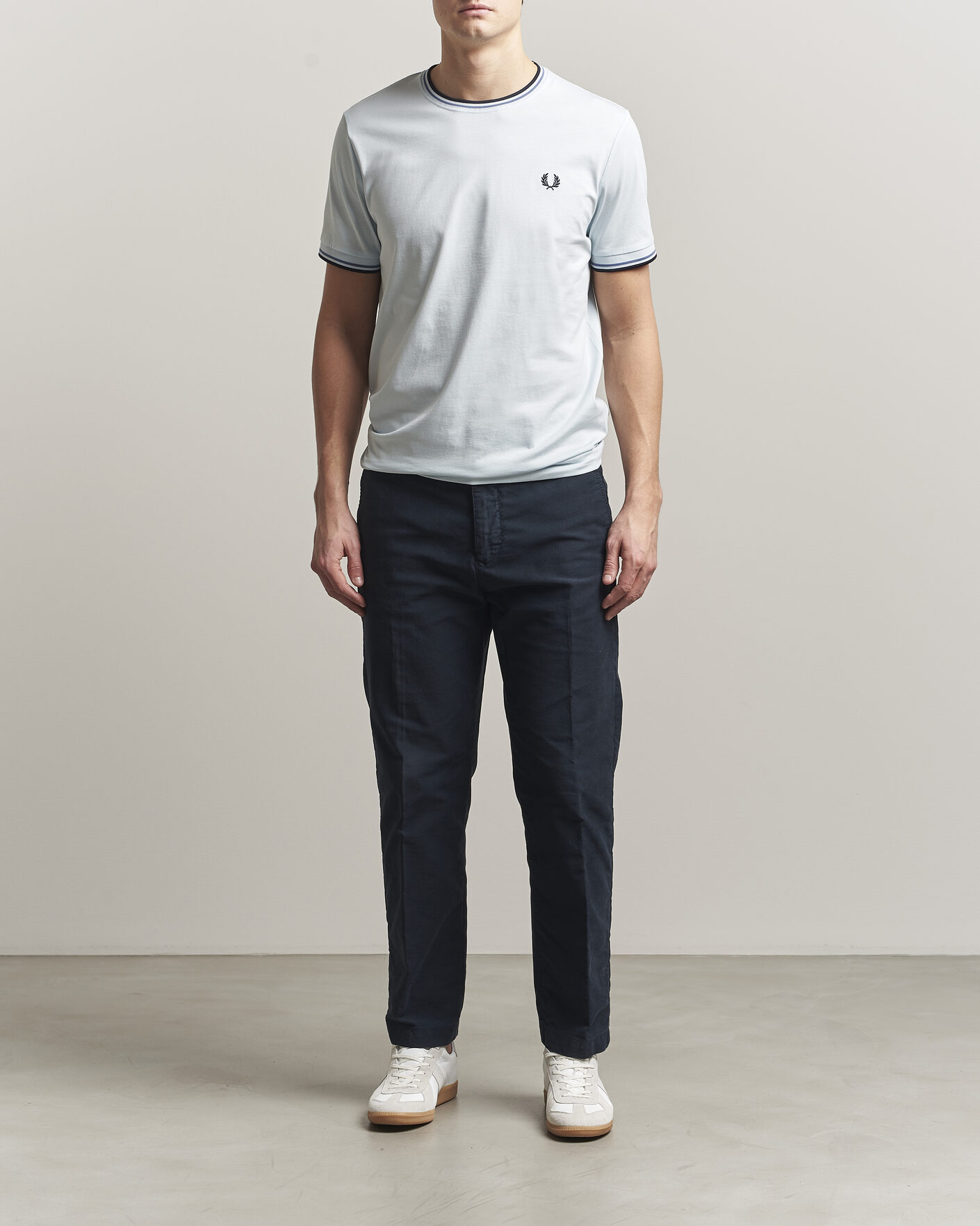 Men | T-Shirts | Fred Perry | Twin Tipped T-Shirt Light Ice