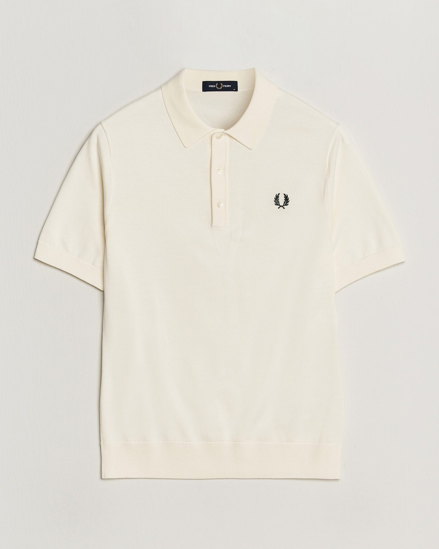 Men | Polo Shirts | Fred Perry | Cotton Knitted Polo Ecru