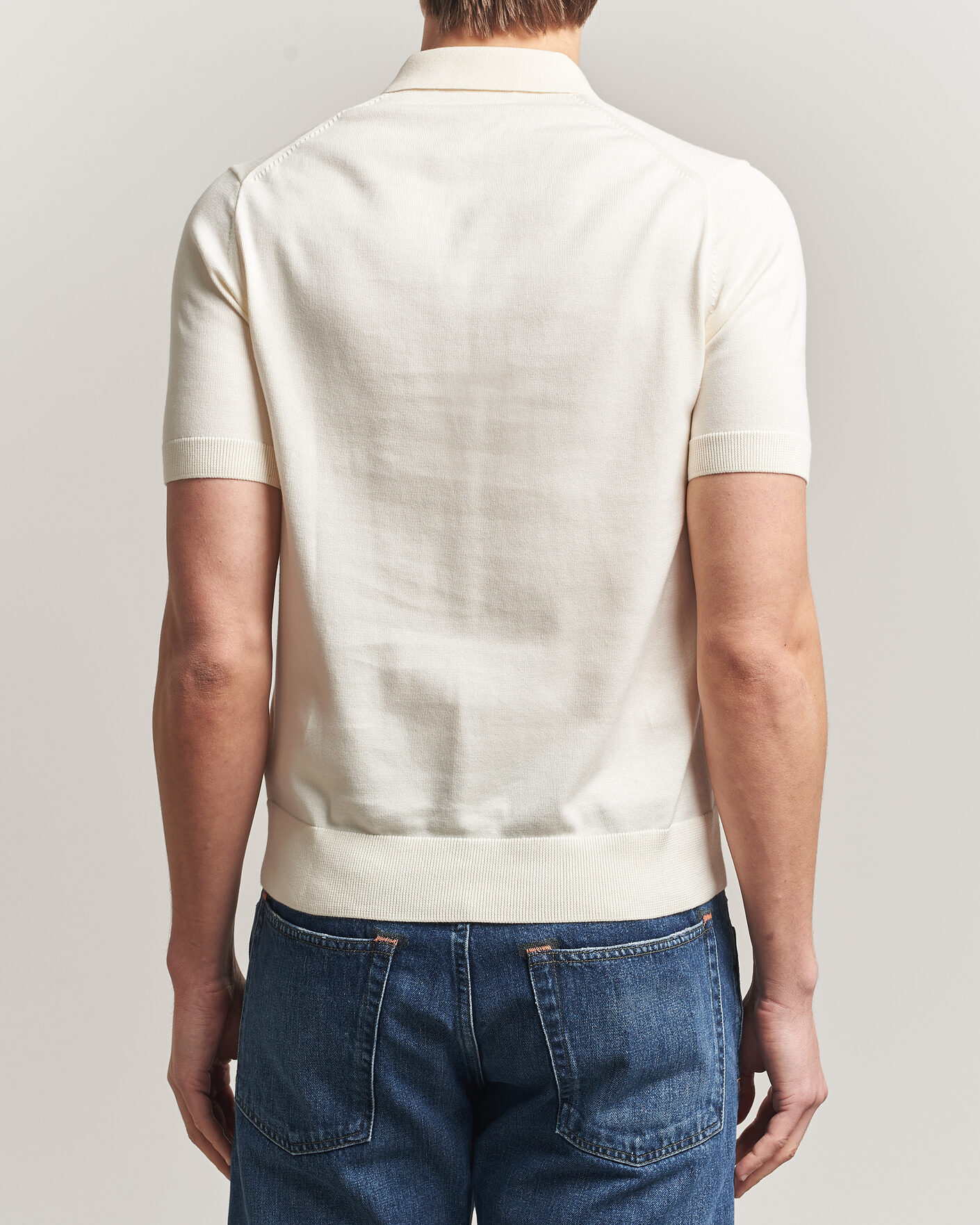 Men | Polo Shirts | Fred Perry | Cotton Knitted Polo Ecru