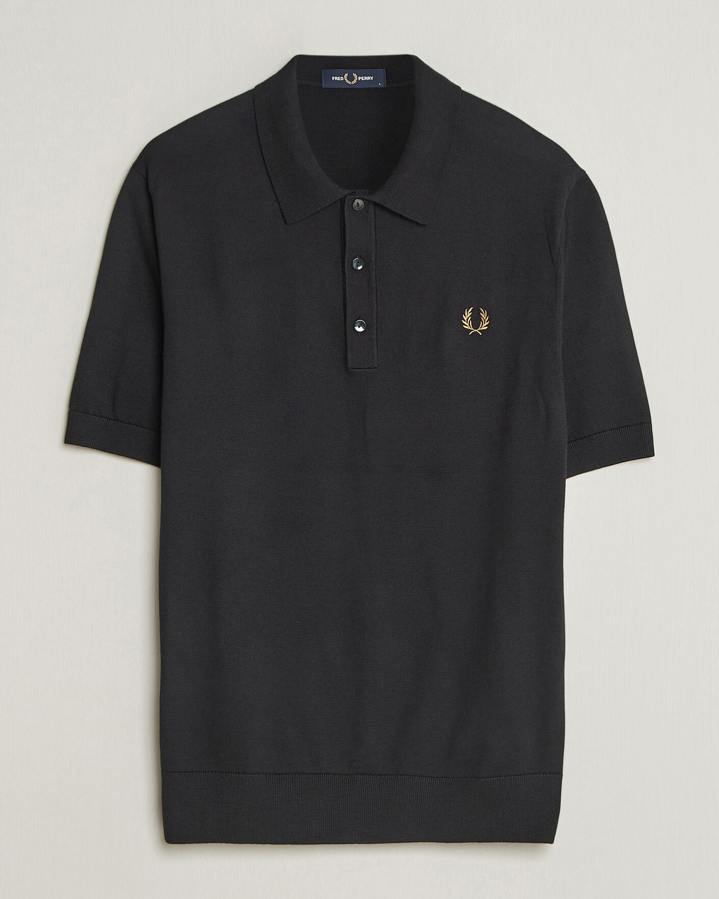 Men | Polo Shirts | Fred Perry | Cotton Knitted Polo Black