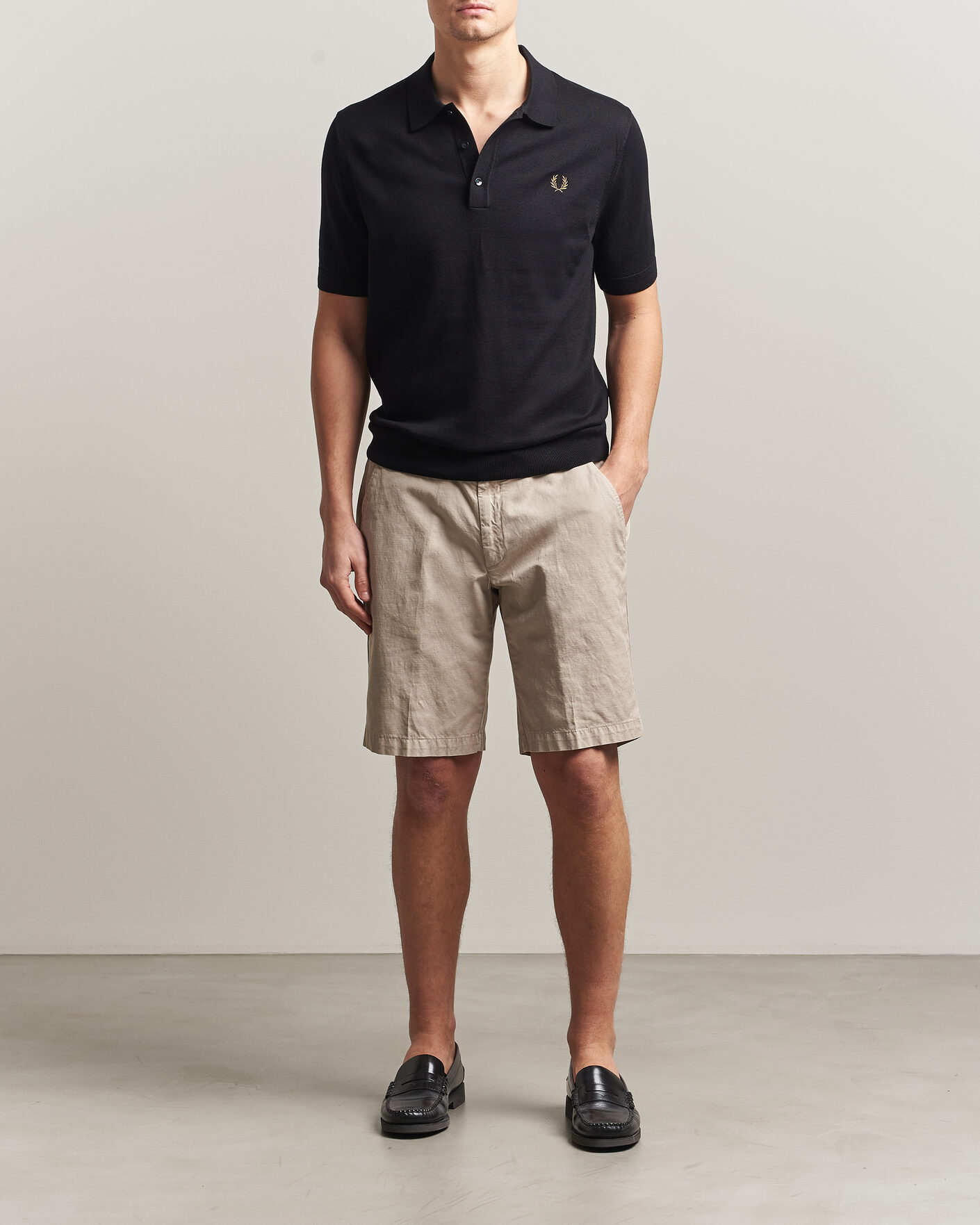 Men | Polo Shirts | Fred Perry | Cotton Knitted Polo Black