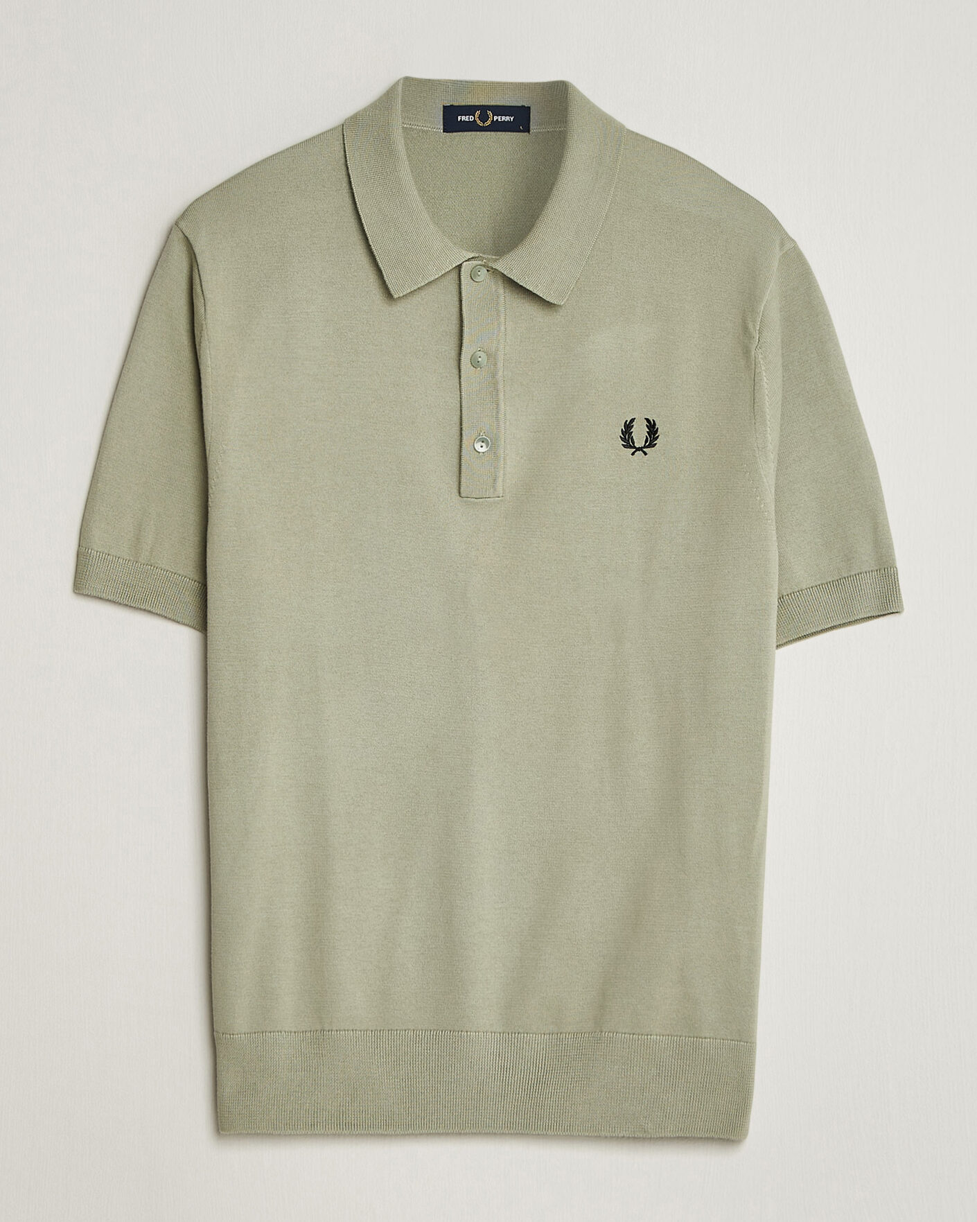 Men | Polo Shirts | Fred Perry | Cotton Knitted Polo Seagrass Green