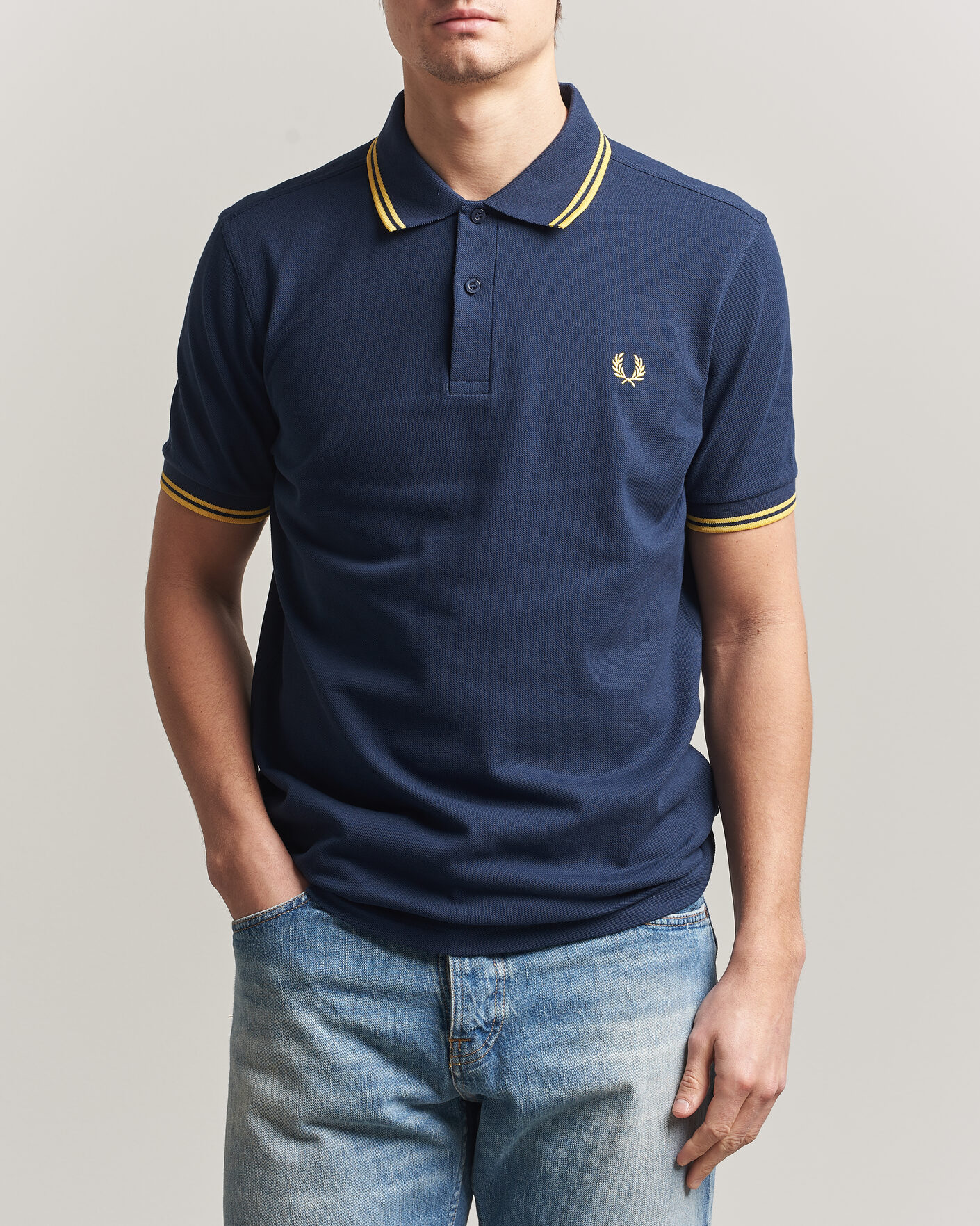 Fred Perry Twin Tipped Polo Shirt Tennis Blue at CareOfCarl.com