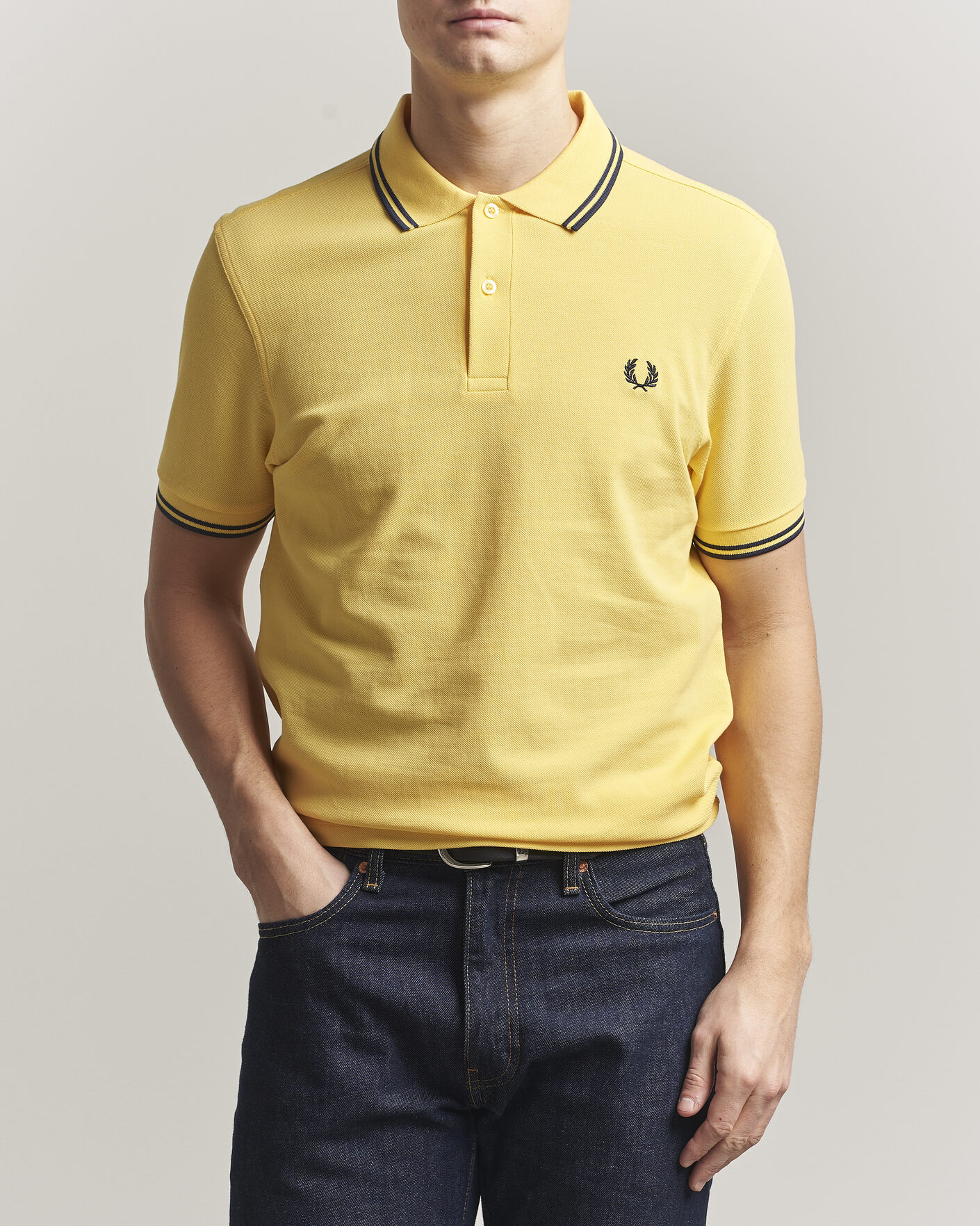 Fred Perry Twin Tipped Polo Shirt Lemon Yellow at CareOfCarl.com