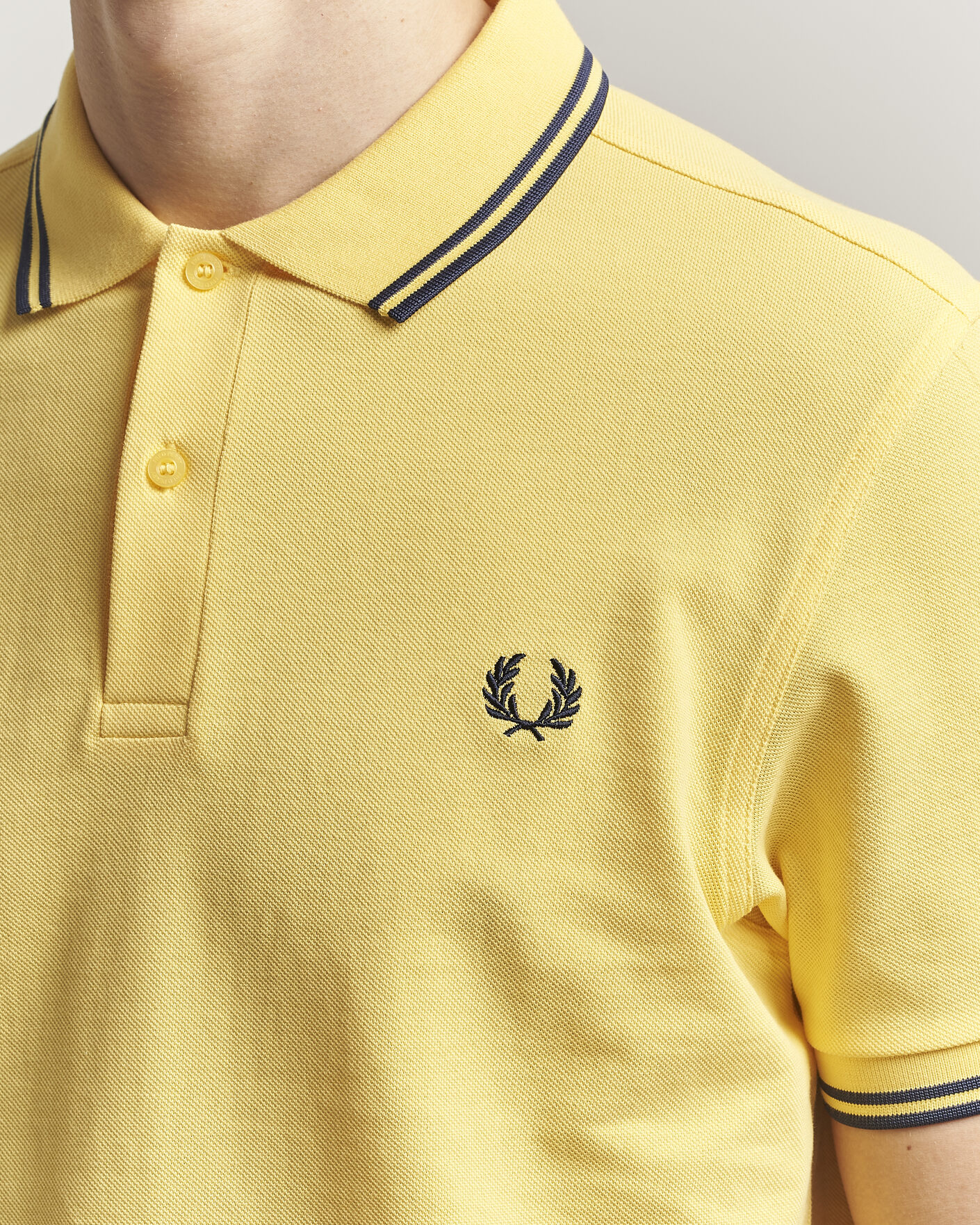 Fred Perry Twin Tipped Polo Shirt Lemon Yellow at CareOfCarl.com