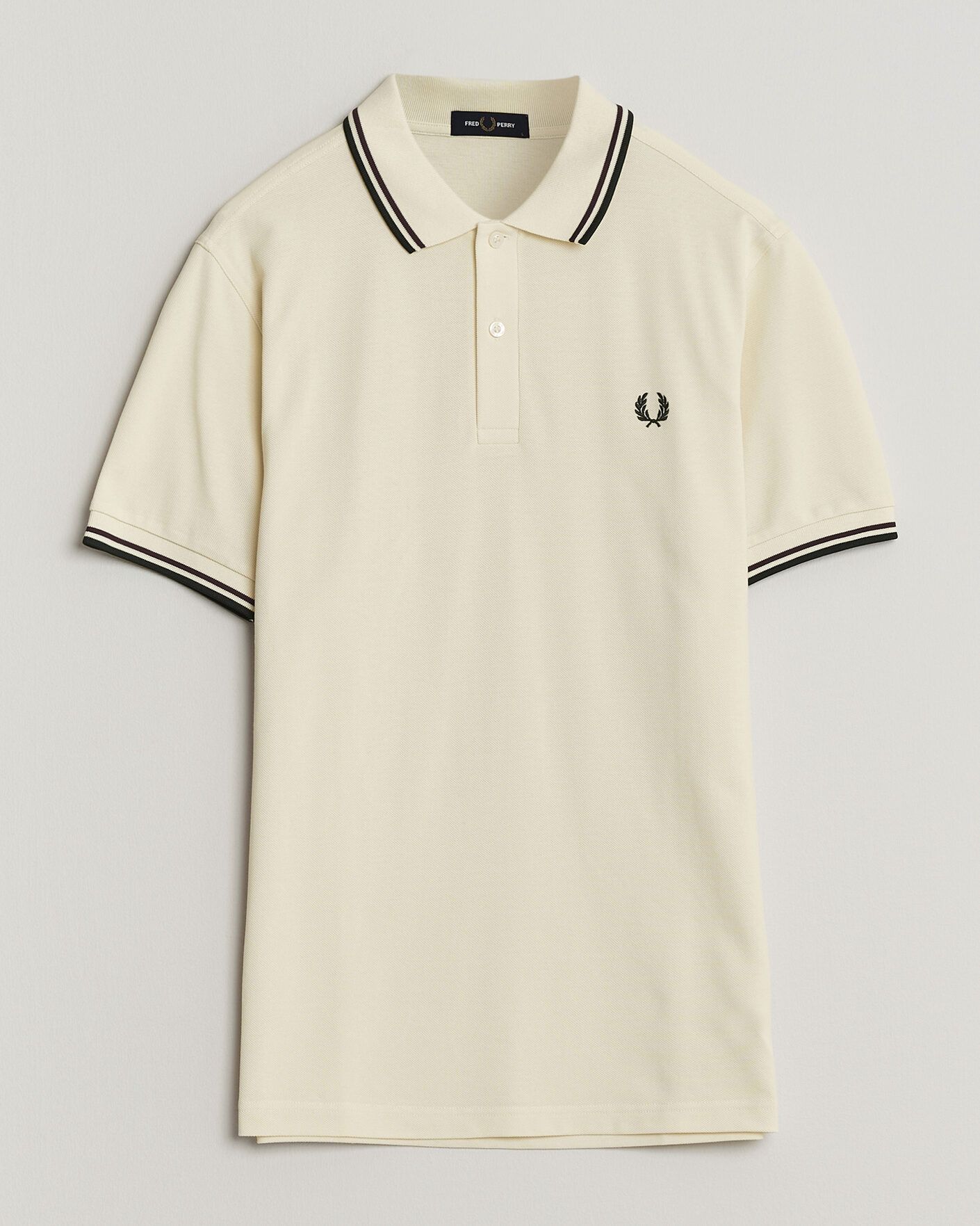 Fred Perry Twin Tipped Polo Shirt Ecru at CareOfCarl.com