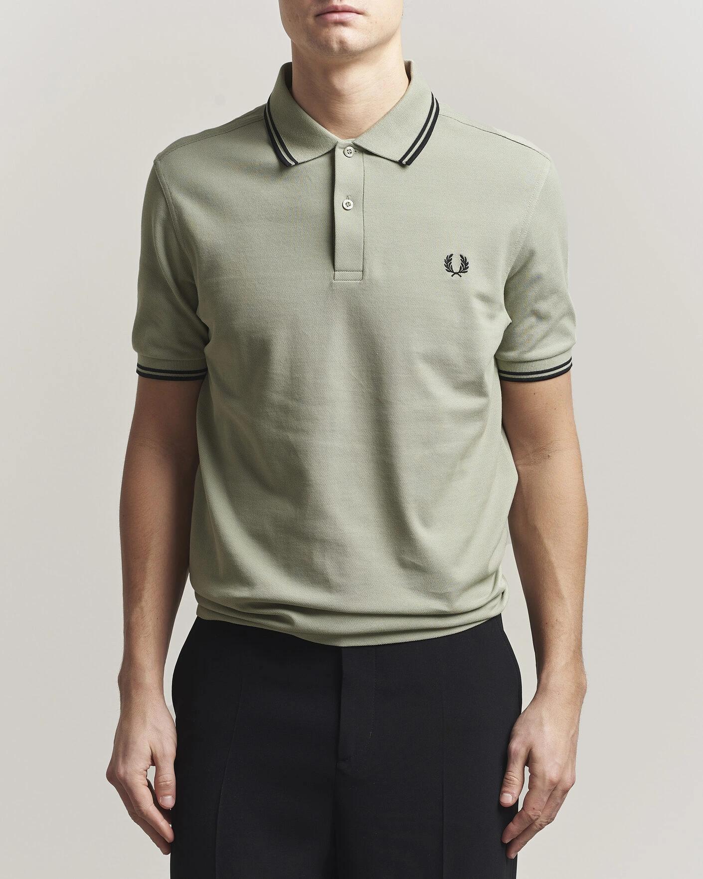 Men | Polo Shirts | Fred Perry | Twin Tipped Polo Shirt Seagrass Green