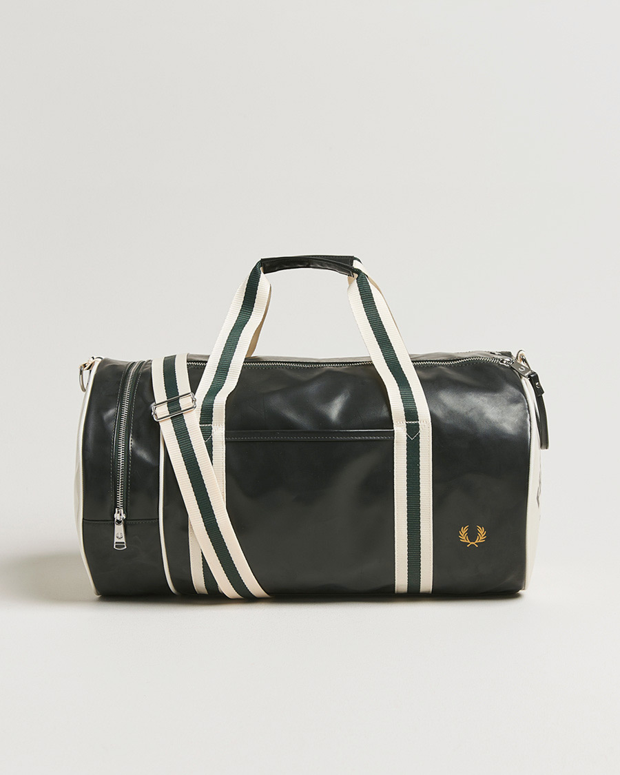 Men | Bags | Fred Perry | Classic Barrel Bag Grassroots Green/Ecru