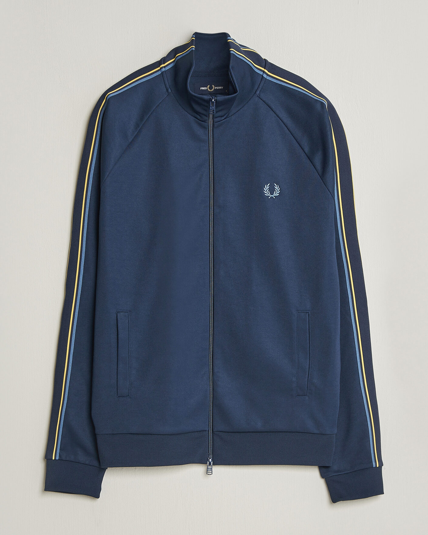 Men | Sweaters & Knitwear | Fred Perry | Tramline Taped Track Jacket Tennis Blue