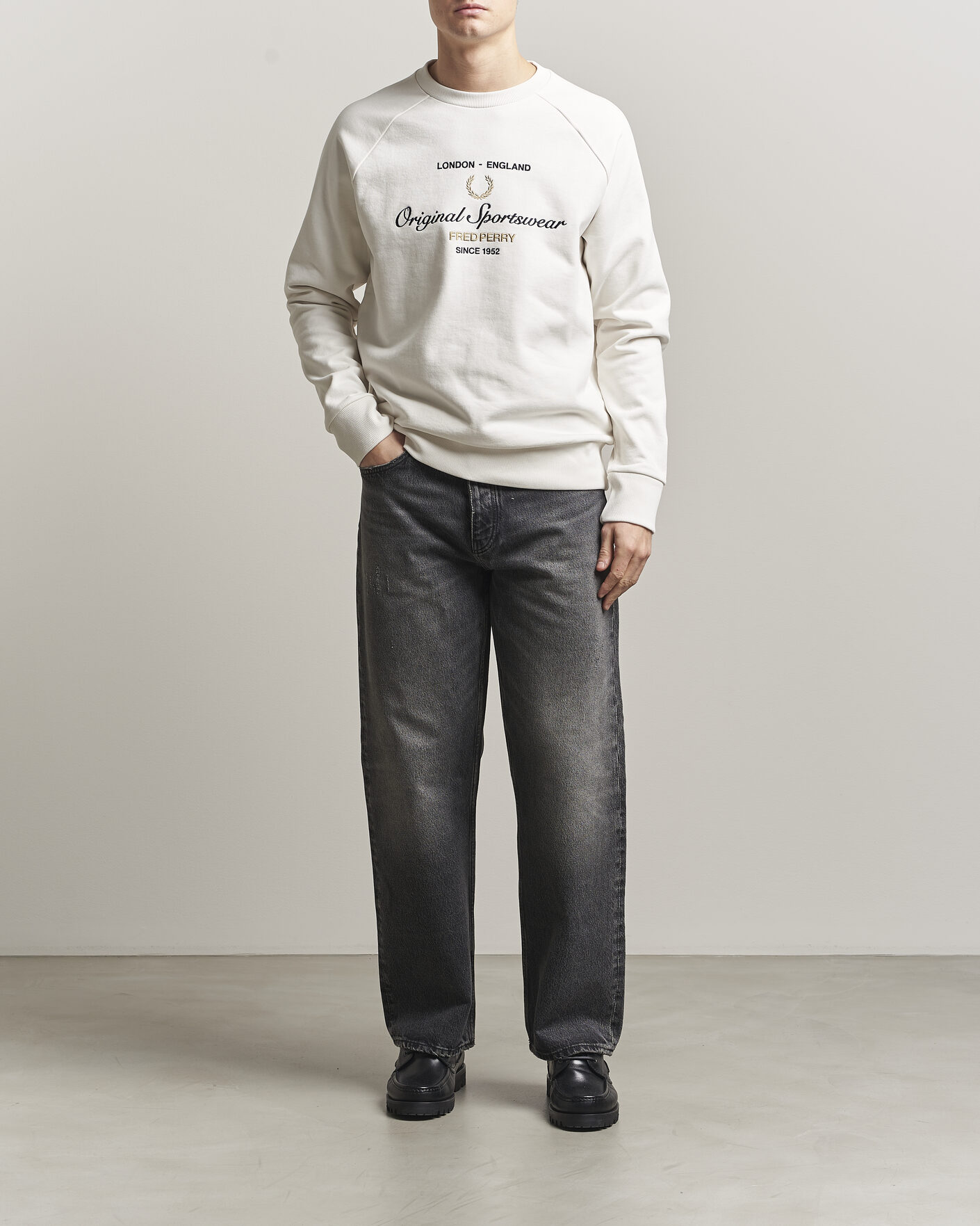 Men | Sweaters & Knitwear | Fred Perry | Original Sportswear Sweatshirt Snow White