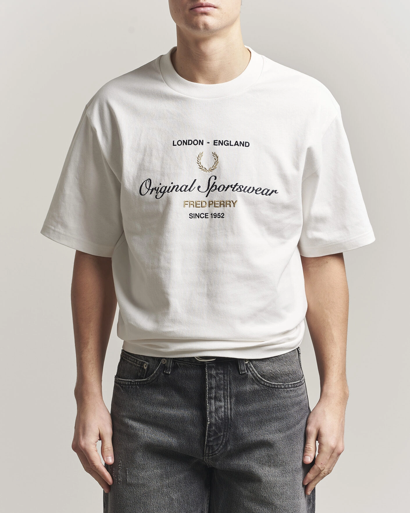 Men | T-Shirts | Fred Perry | Original Sportswear T-Shirt Snow White