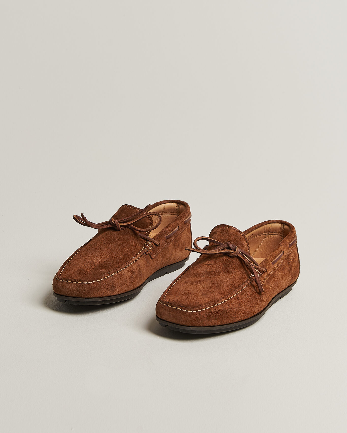 Men | Moccasins | Gant | Wilmon Laced Suede Car Shoe Cognac
