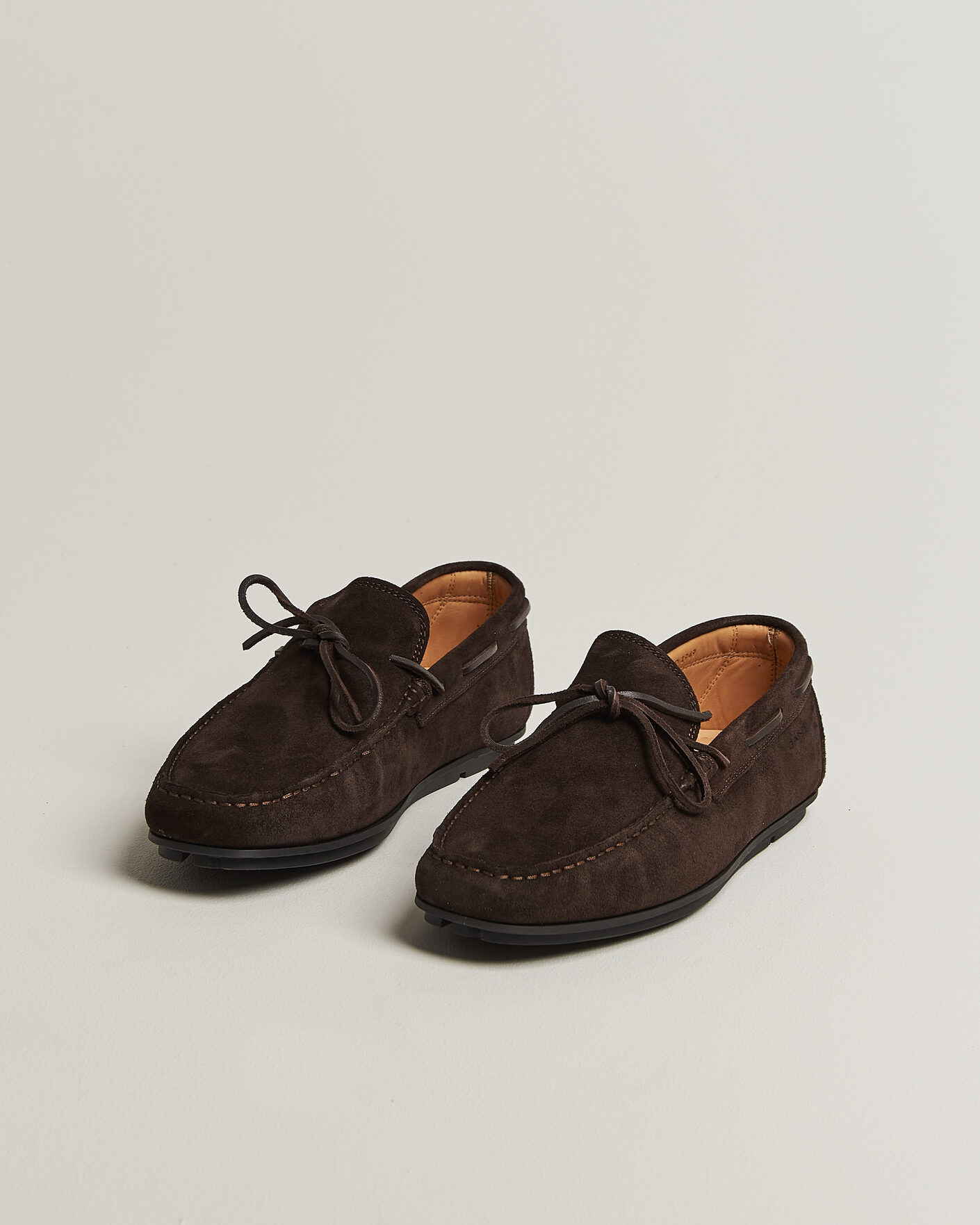 Men | Moccasins | Gant | Wilmon Laced Suede Car Shoe Dark Brown