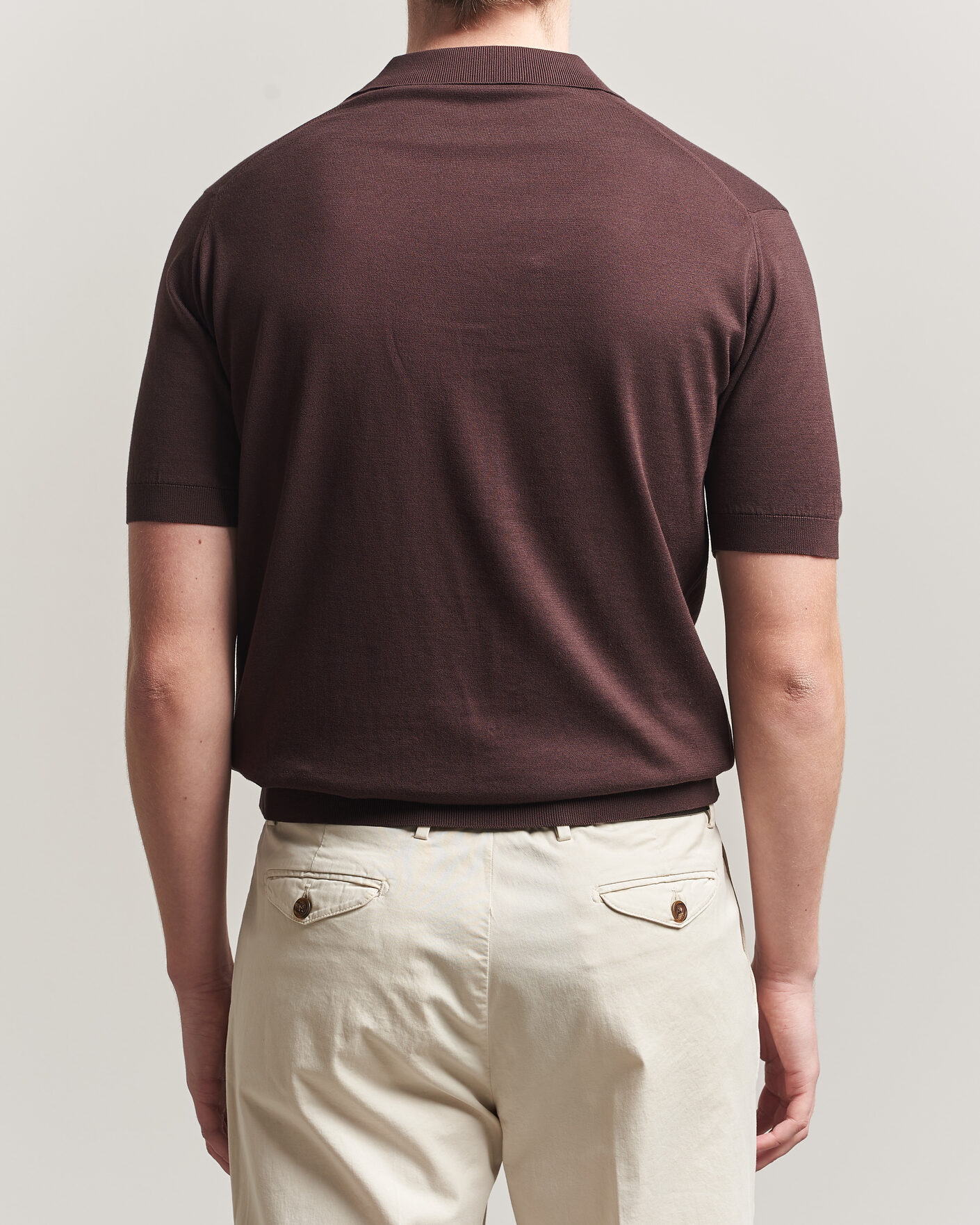 John Smedley Adrian Slim Fit Sea Island Cotton Polo Raisin Brown