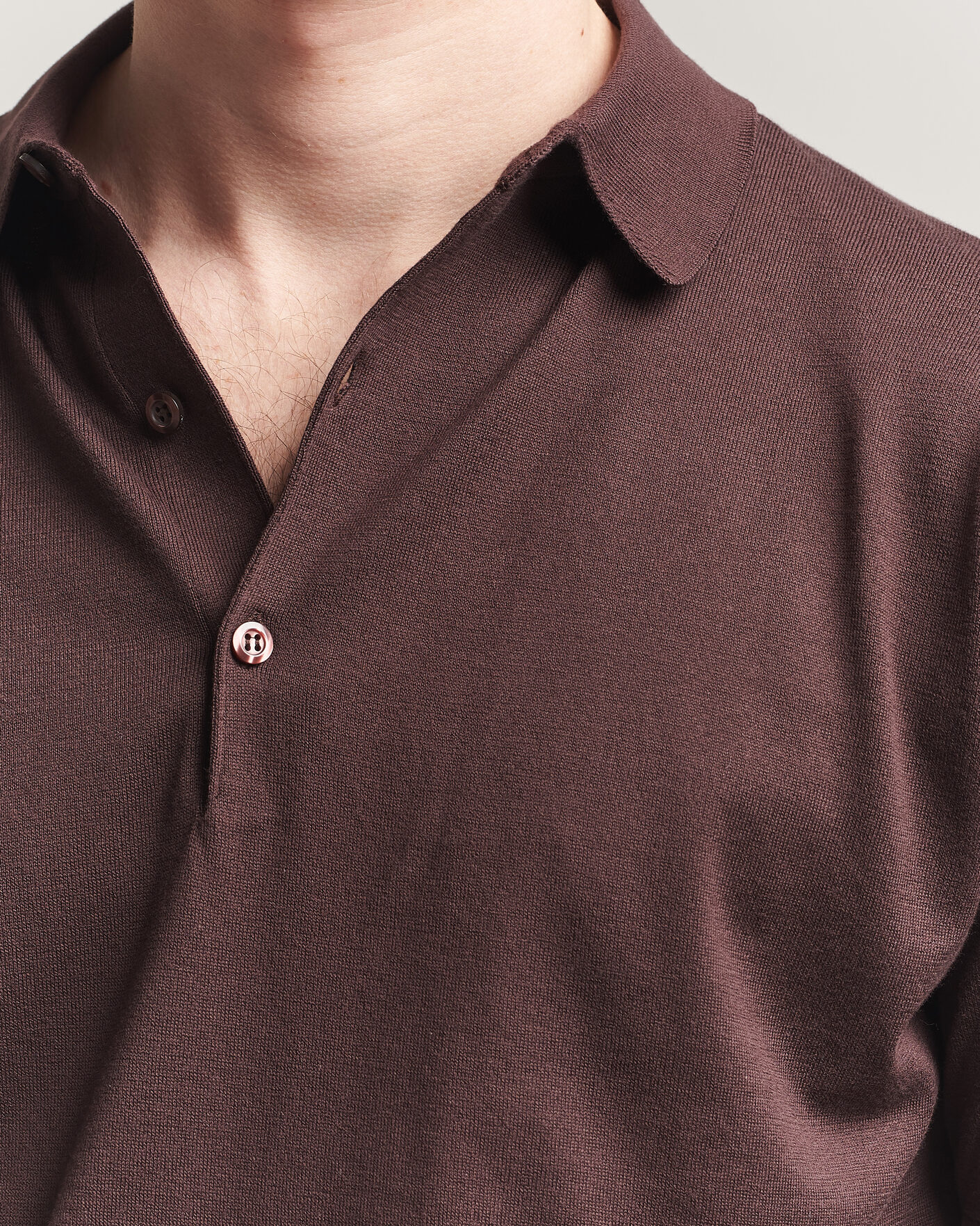 John Smedley Adrian Slim Fit Sea Island Cotton Polo Raisin Brown