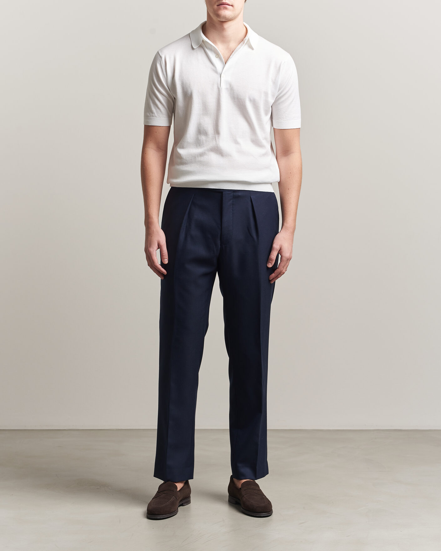 John Smedley Adrian Slim Fit Sea Island Cotton Polo White at