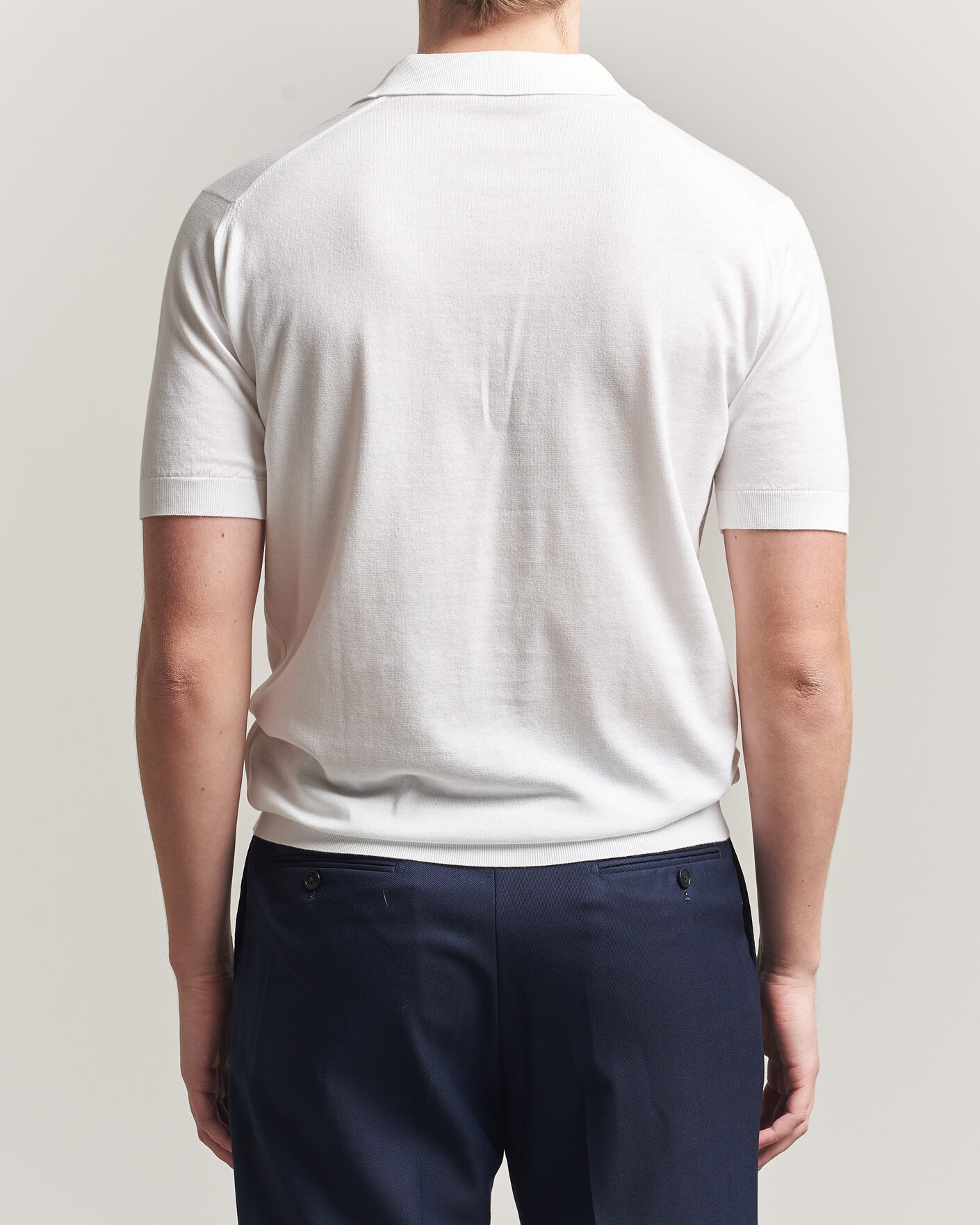 Men | Polo Shirts | John Smedley | Adrian Slim Fit Sea Island Cotton Polo White