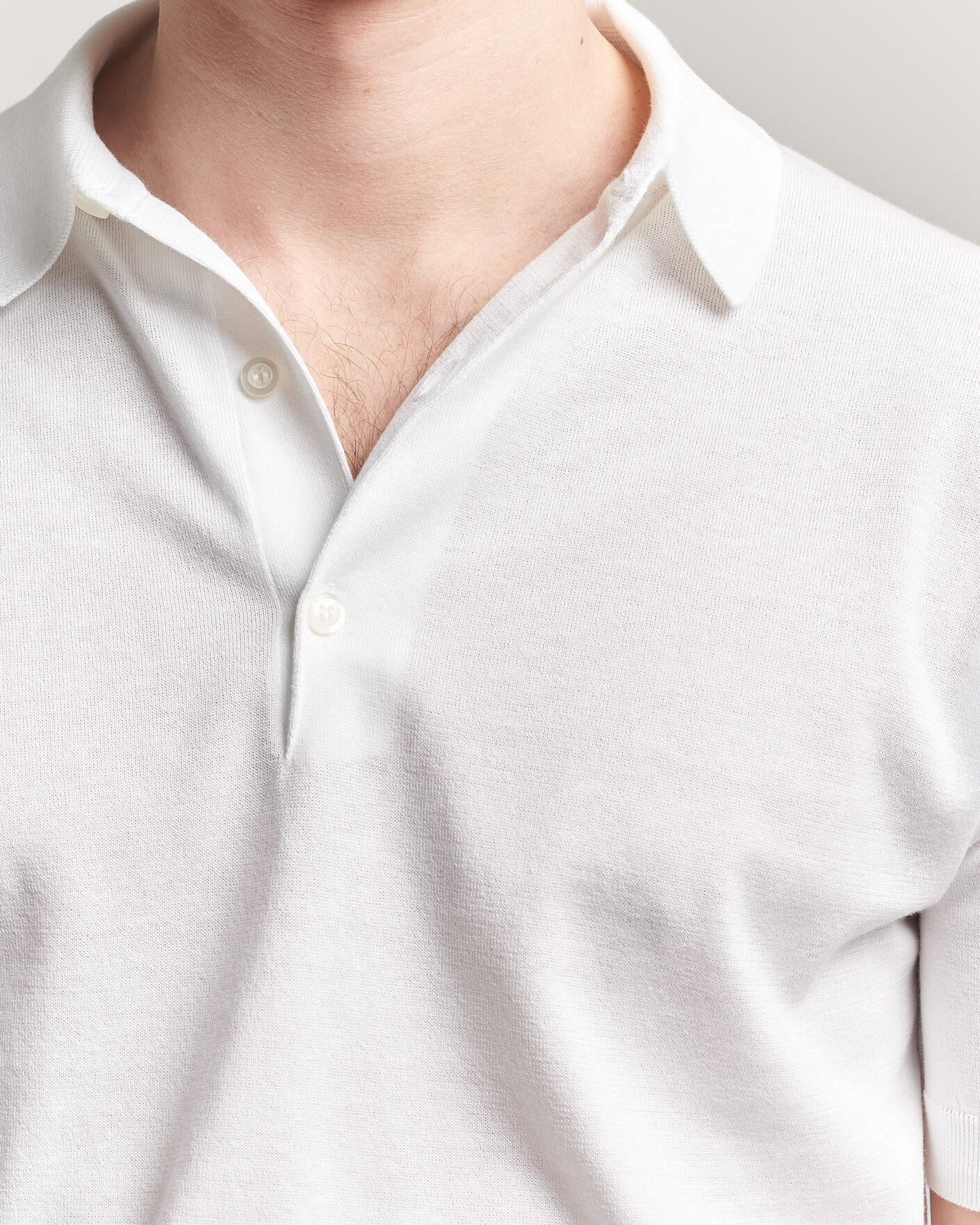 Men | Polo Shirts | John Smedley | Adrian Slim Fit Sea Island Cotton Polo White
